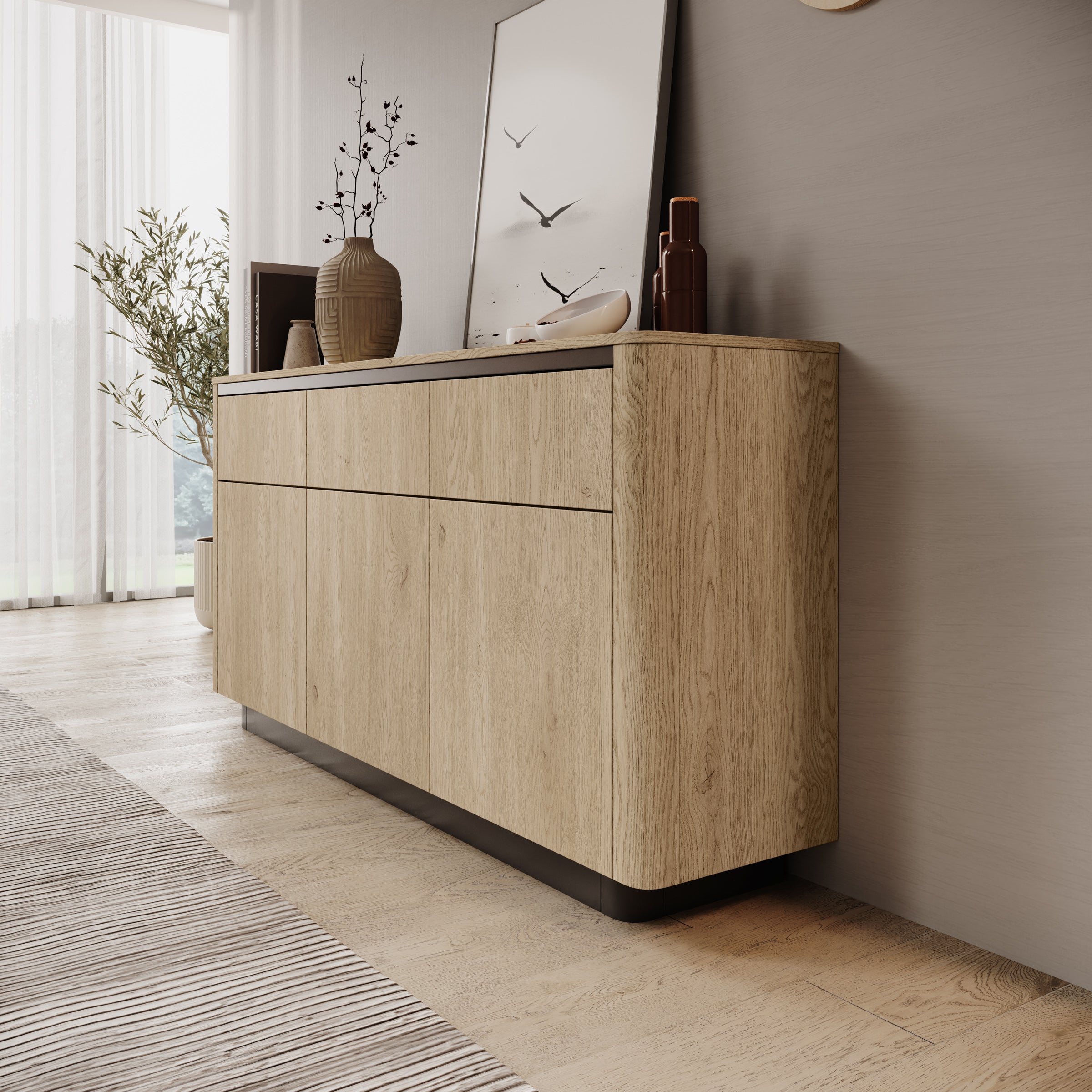 Taywan - Dressoir - Eiken - 163x38x83 cm