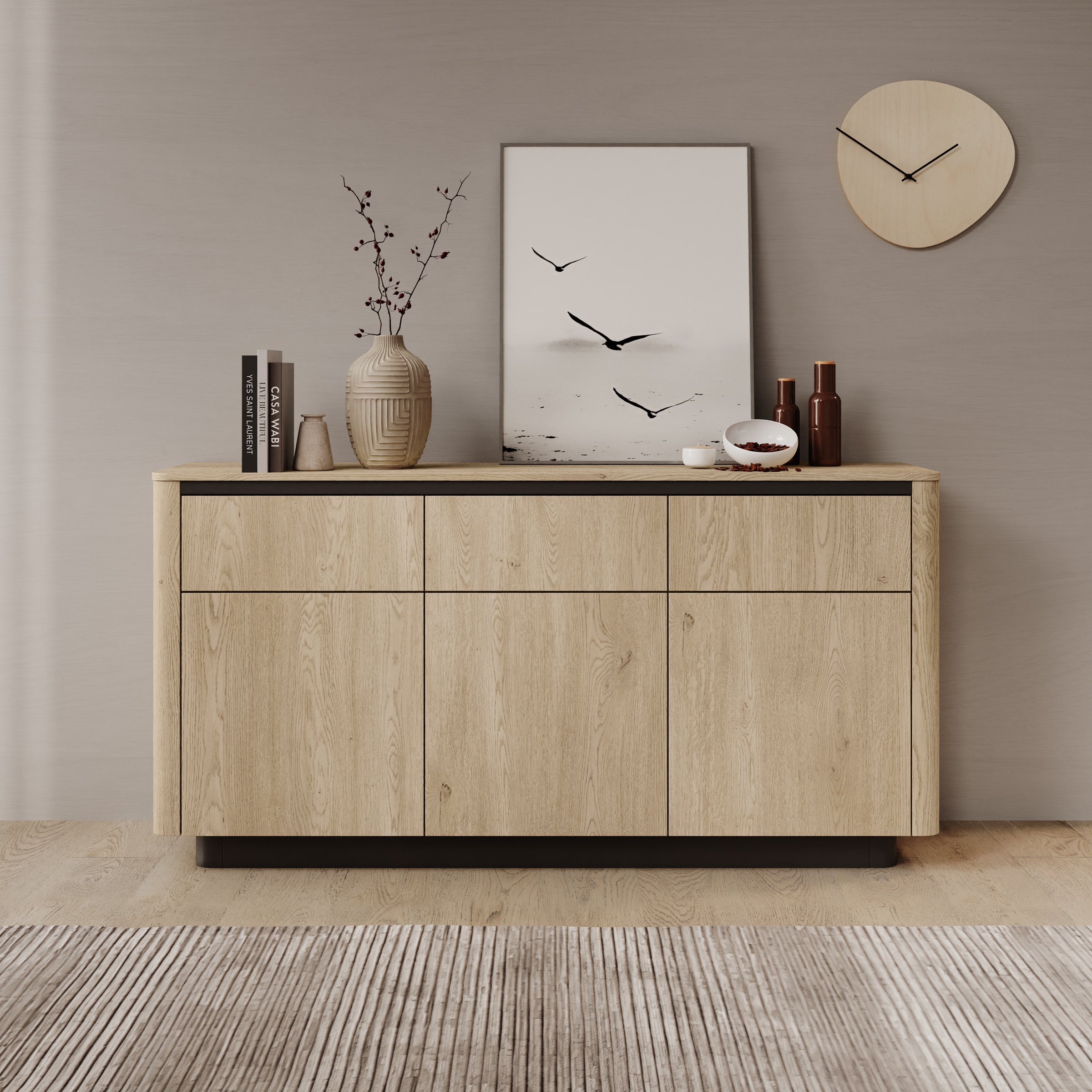 Taywan - Dressoir - Eiken - 163x38x83 cm