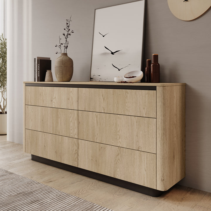 Taywan - Ladekast met 6 lades - Eiken - 163x38x83 cm