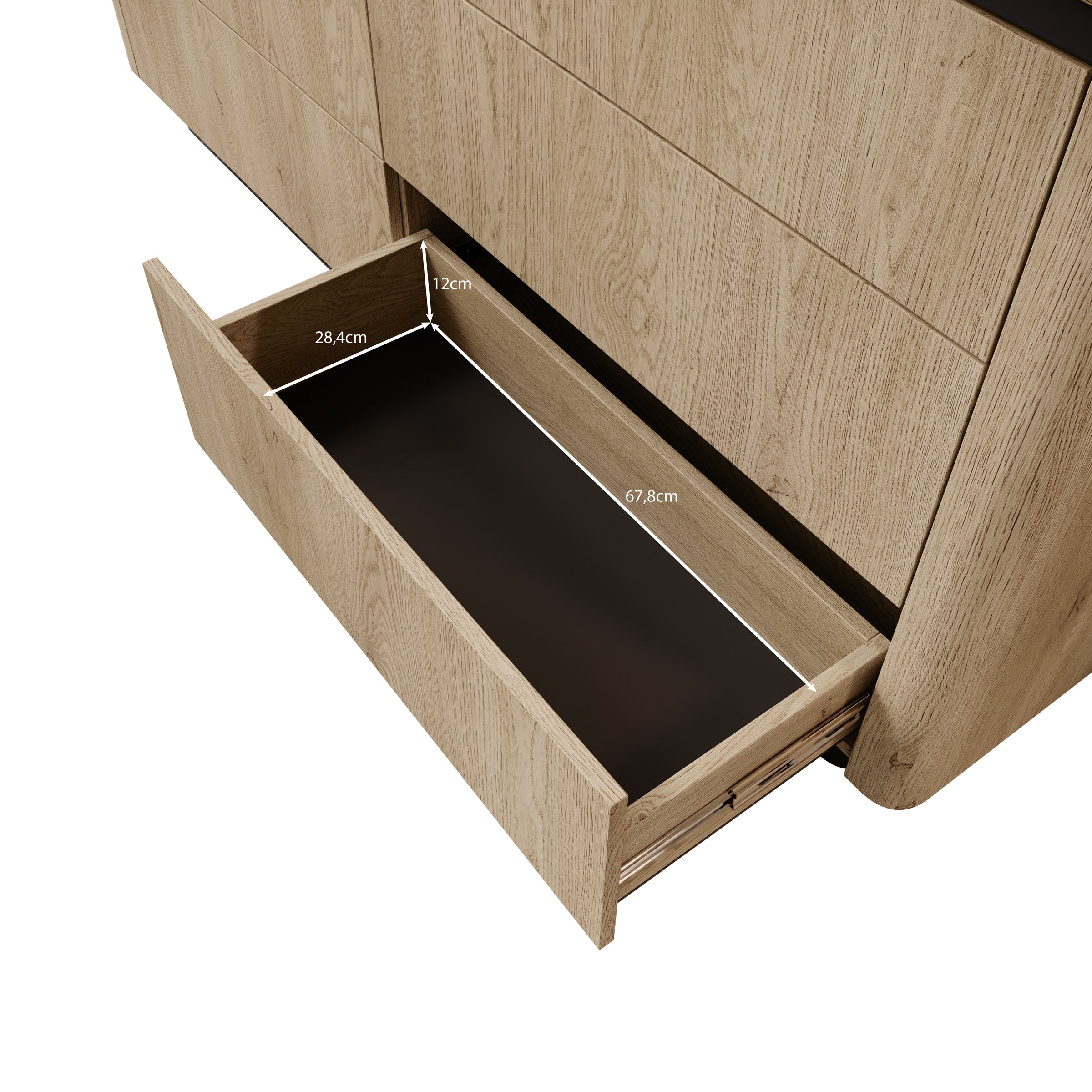 Taywan - Ladekast met 6 lades - Eiken - 163x38x83 cm