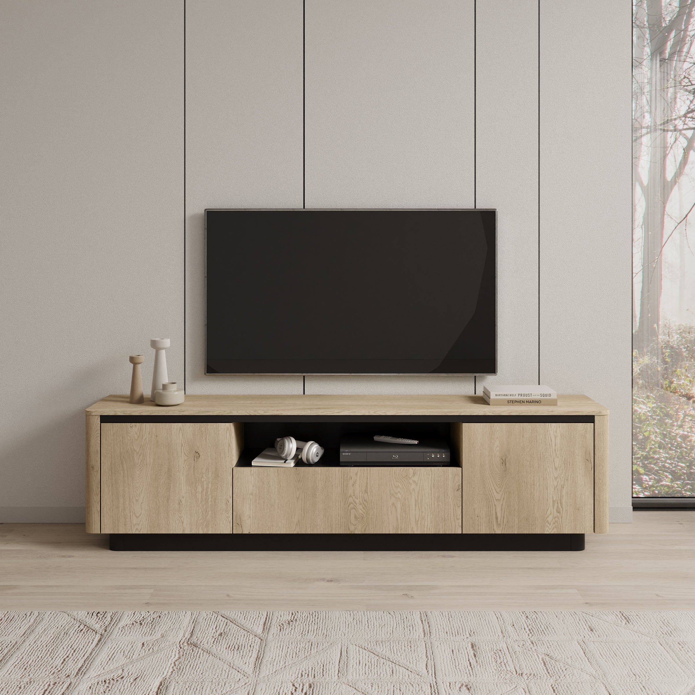 Taywan - TV-Meubel - Eiken - 200x38x55 cm