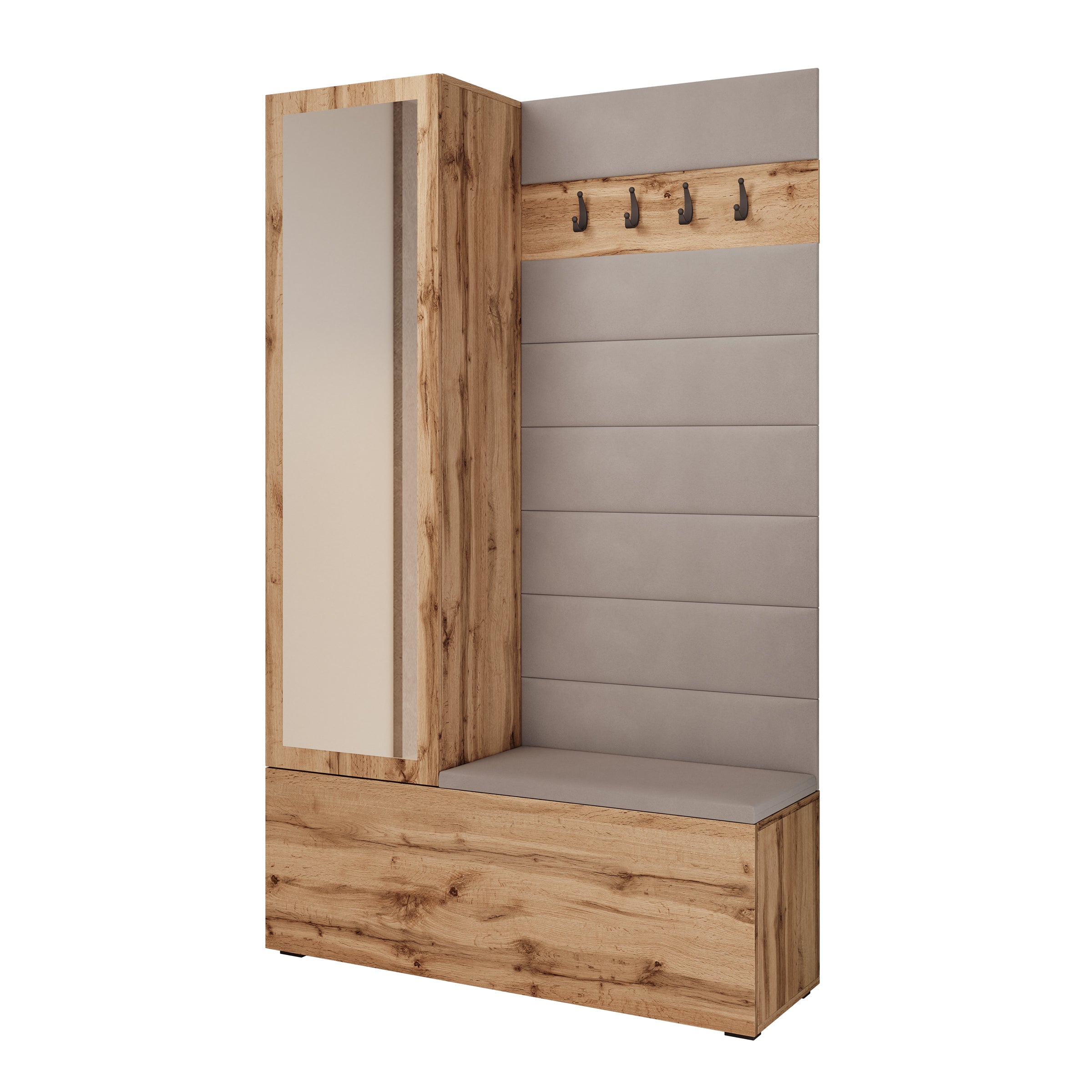 Téllaro - Halkast met deur - Eikenpatroon - 115x38x192 cm
