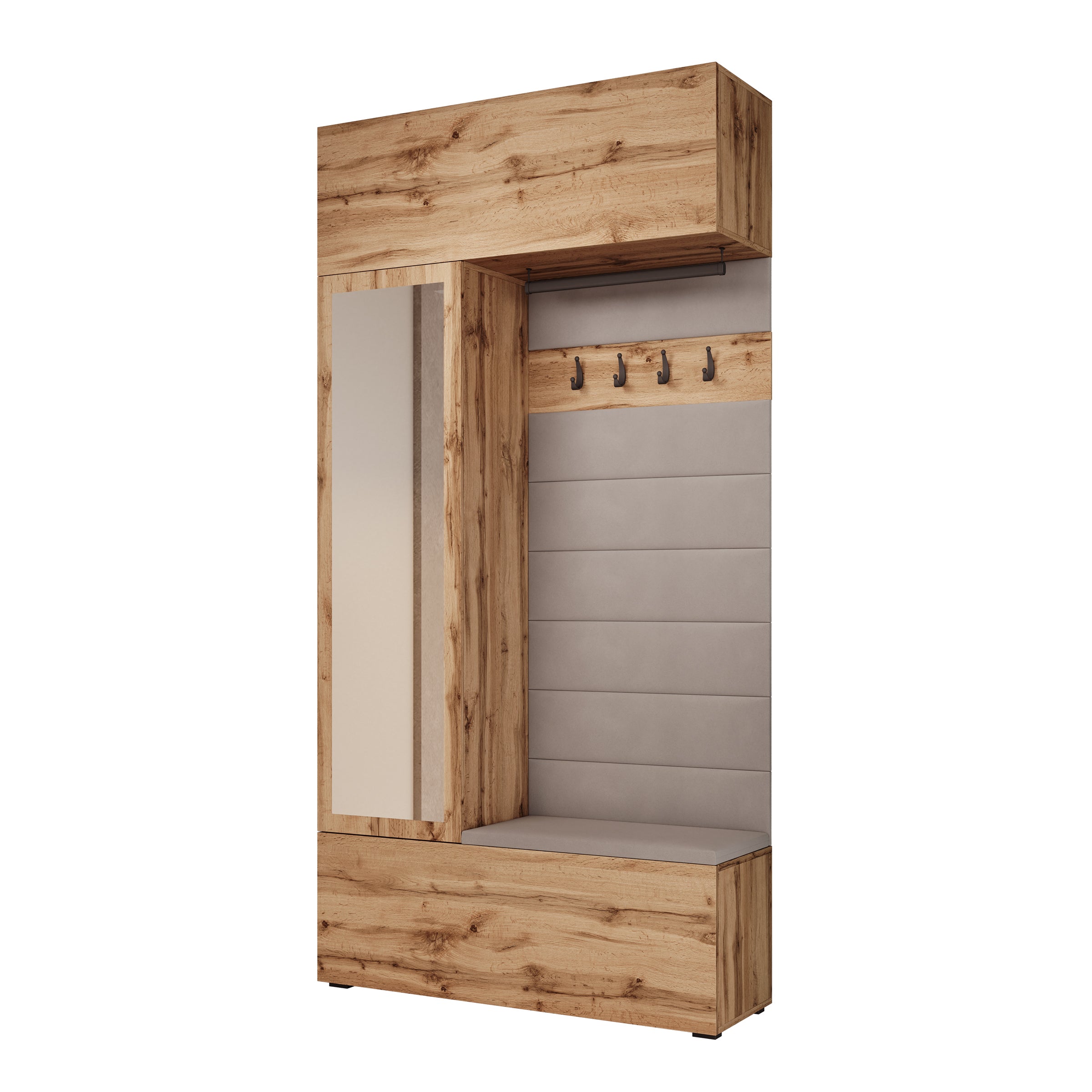 Telora - Halkast met deur - Eikenpatroon - 115x38x232 cm