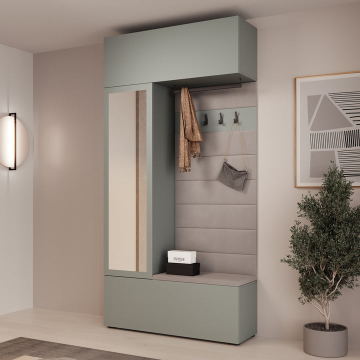 Telora - Halkast met deur - Groen - 115x38x232 cm