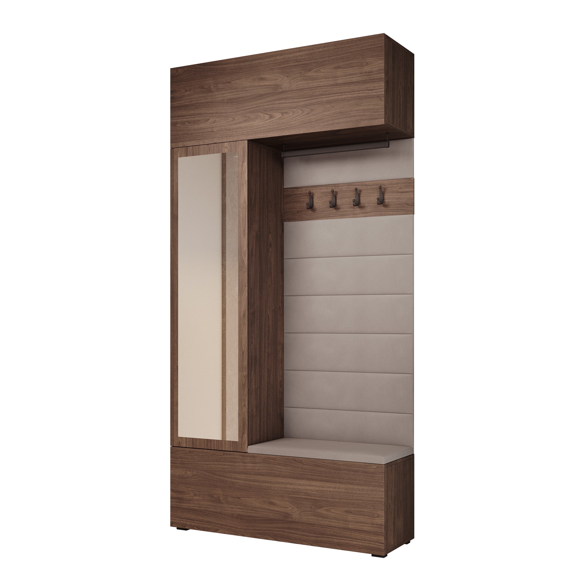 Telora - Halkast met deur - Walnootpatroon - 115x38x232 cm