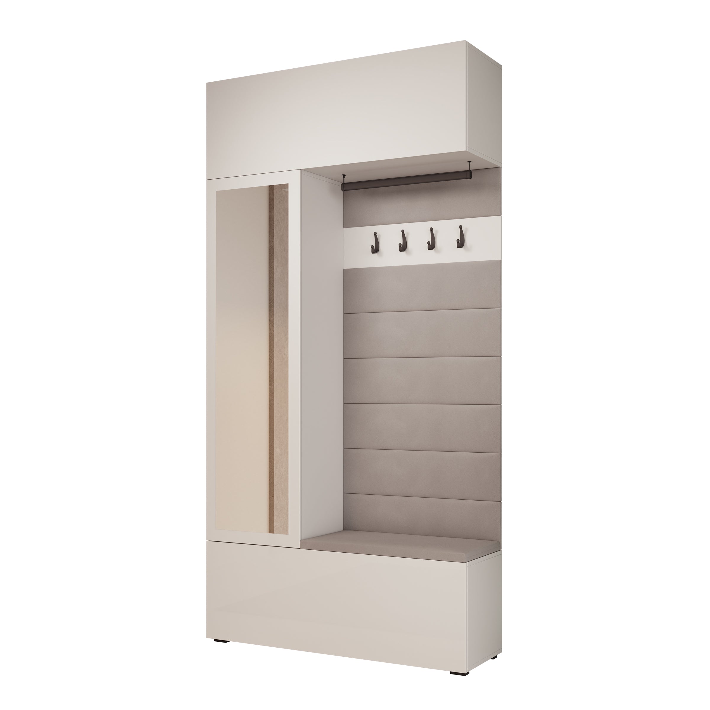 Telora - Halkast met deur - Wit - 115x38x232 cm