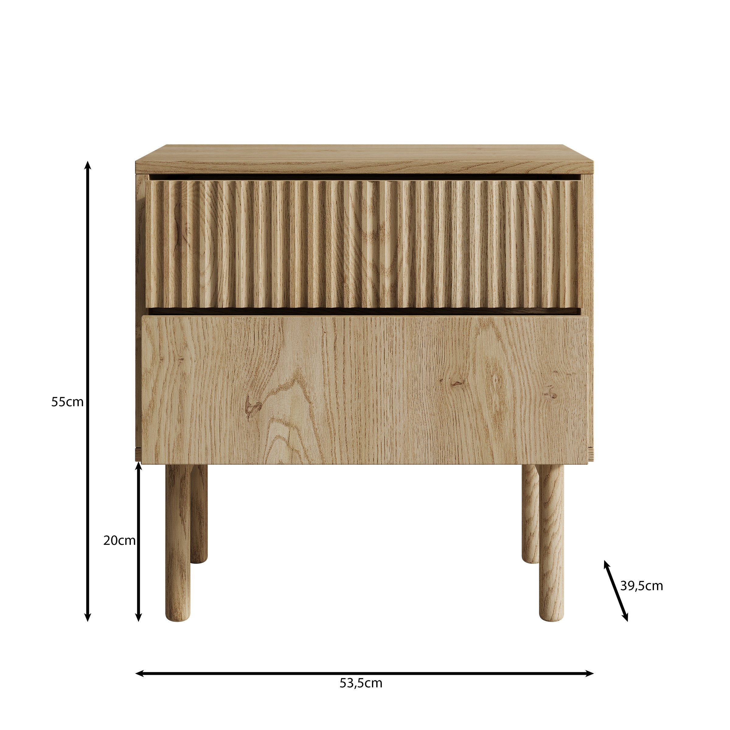 Tenerife - Nachtkastje - Eiken - 54x40x55 cm