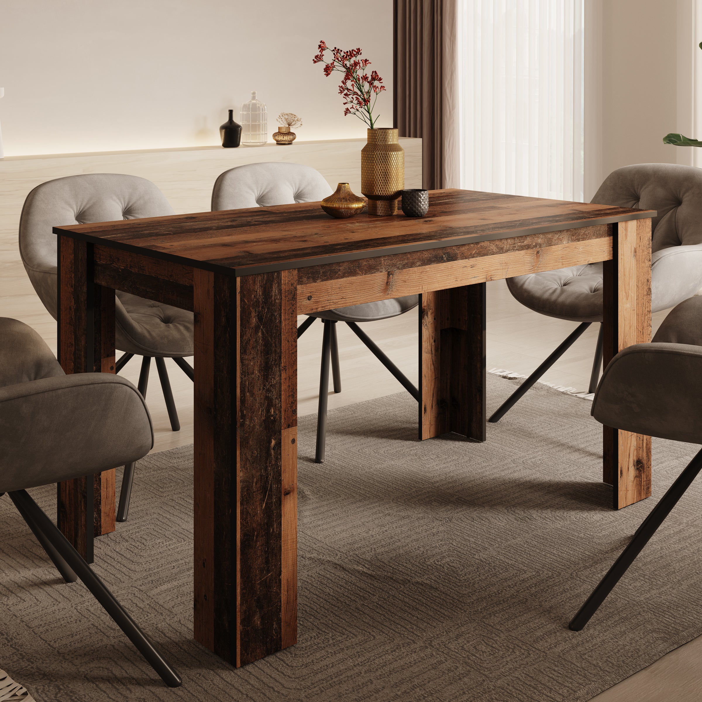 Theodore - Eetkamertafel - Old wood - 138x76x77 cm