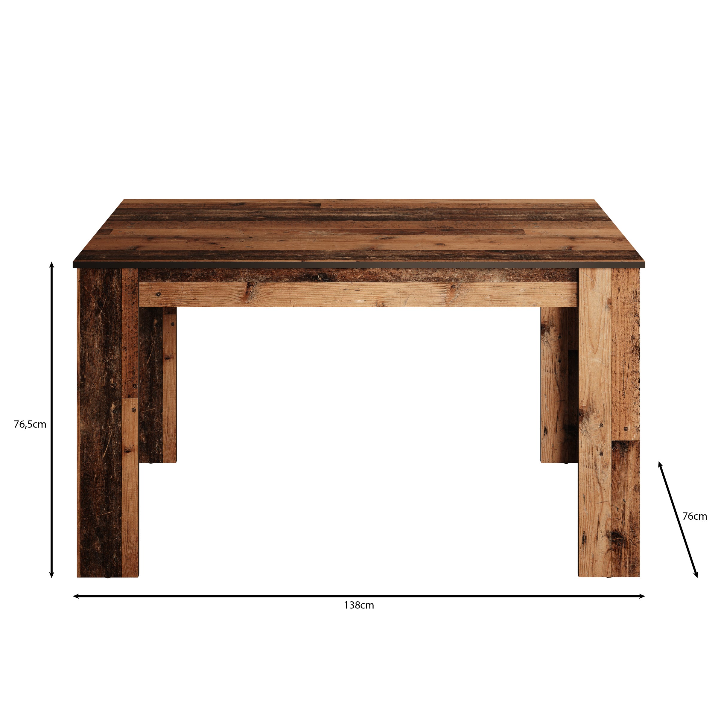 Theodore - Eetkamertafel - Old wood - 138x76x77 cm