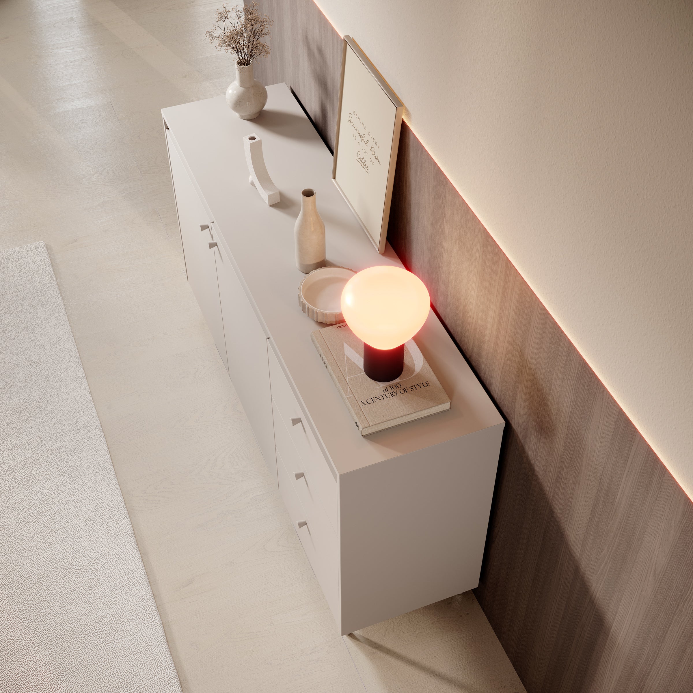 Tiloire - Dressoir - Beige - 150x40x80 cm