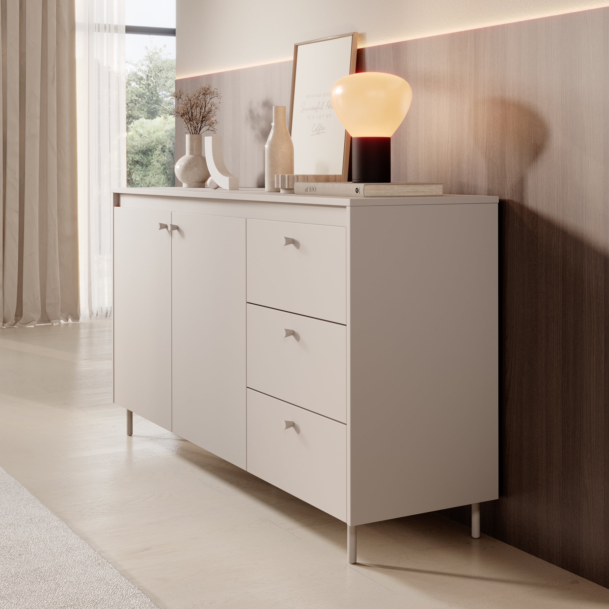 Tiloire - Dressoir - Beige - 150x40x80 cm