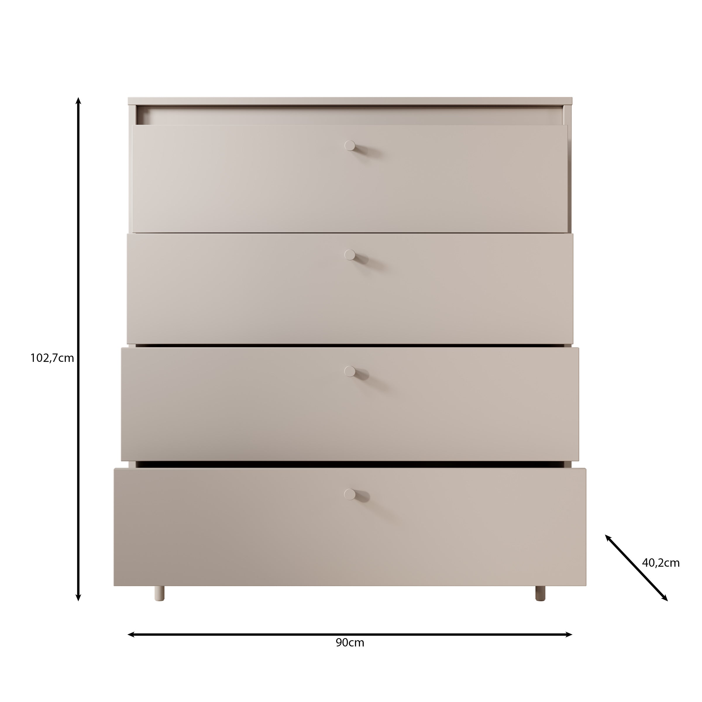 Tiloire - Ladekast - Beige - 90x40x103 cm