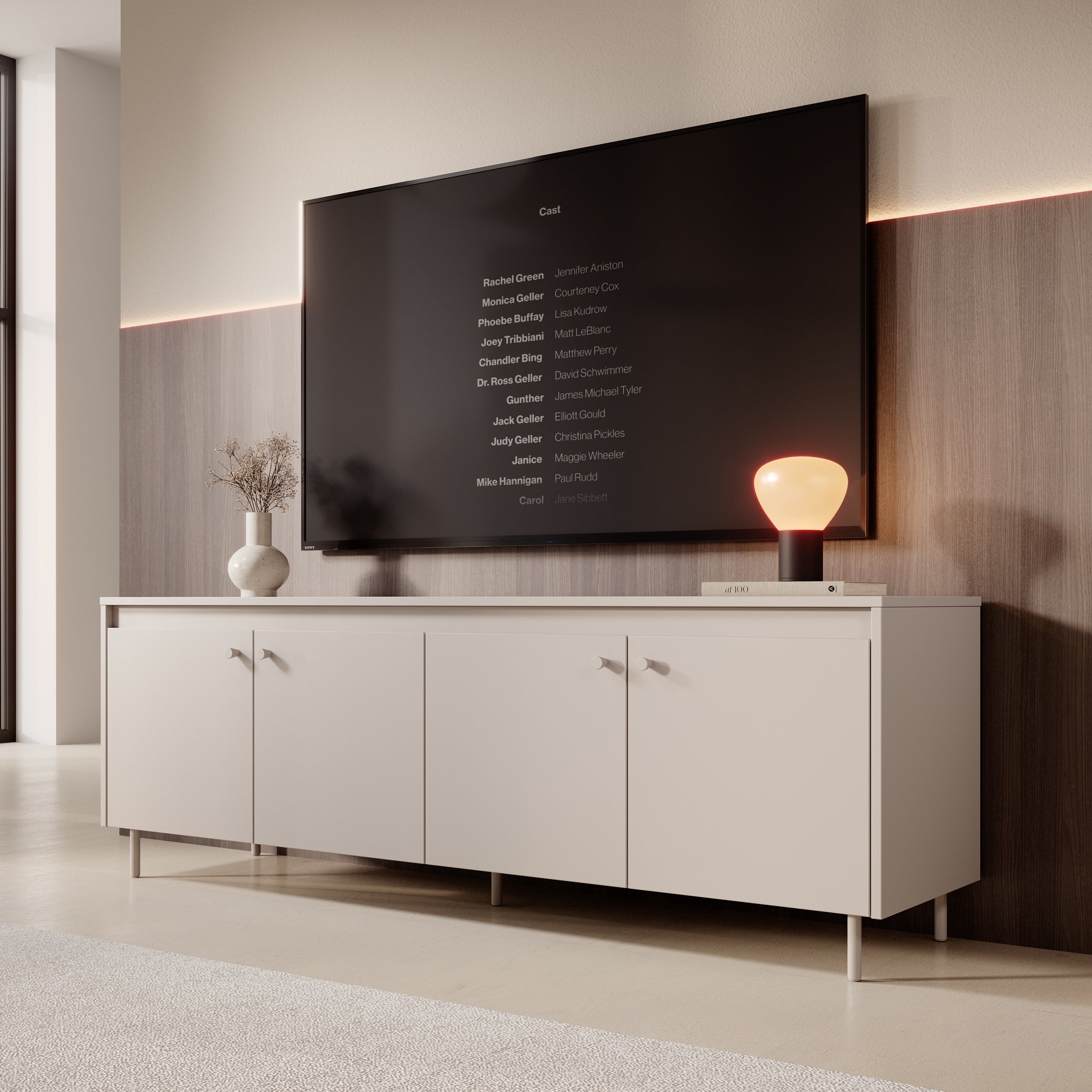 Tiloire - TV-Meubel - Beige - 167x40x56 cm