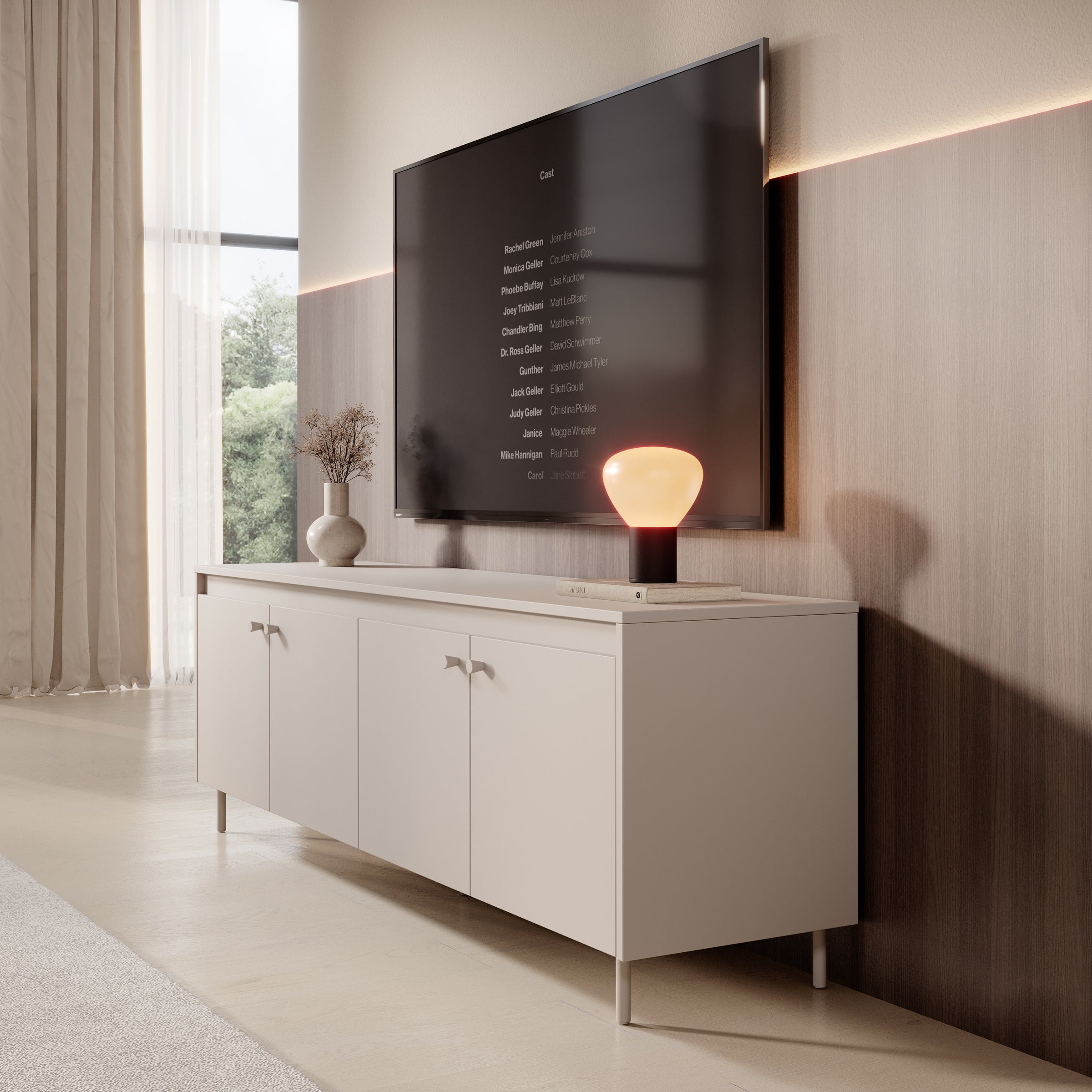 Tiloire - TV-Meubel - Beige - 167x40x56 cm