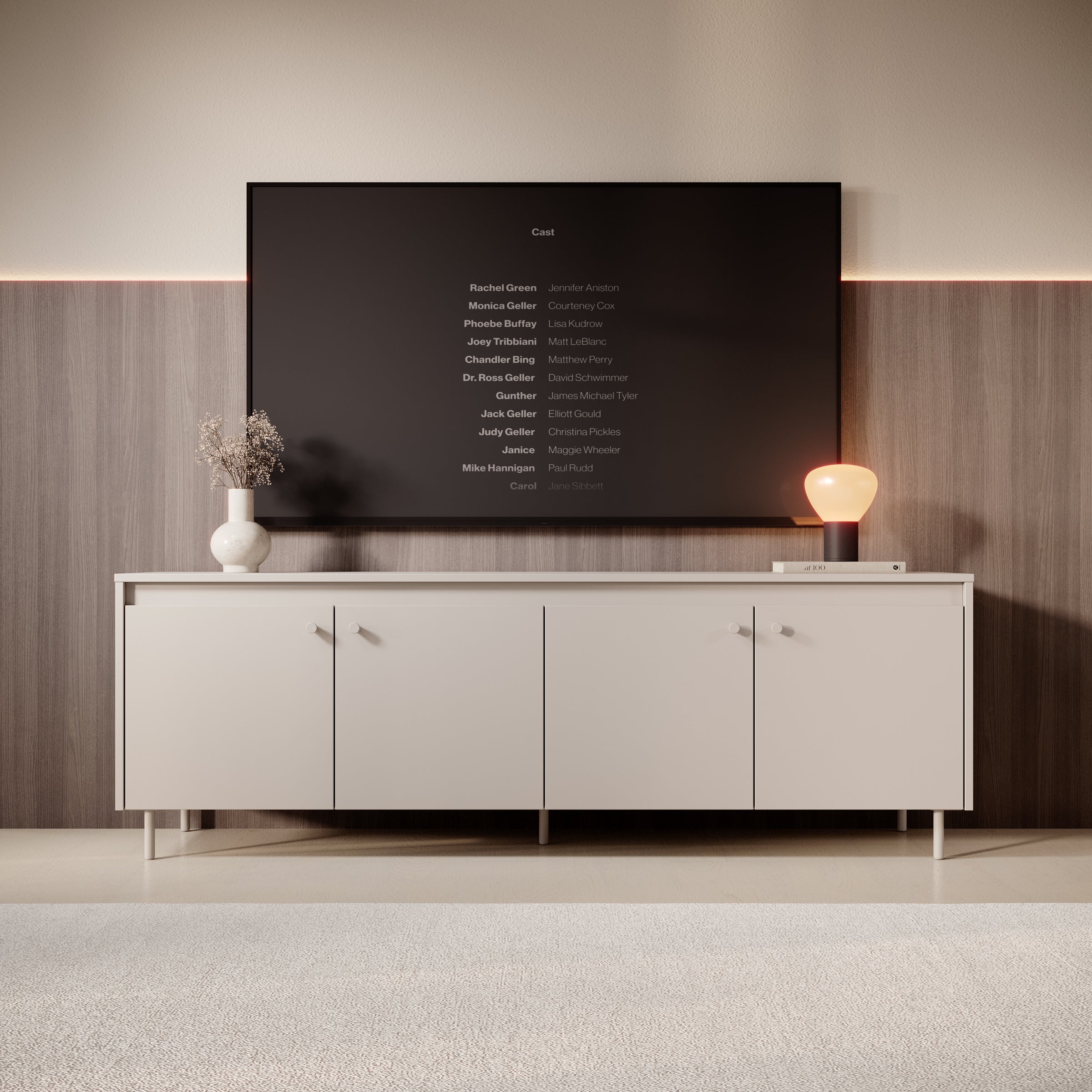 Tiloire - TV-Meubel - Beige - 167x40x56 cm