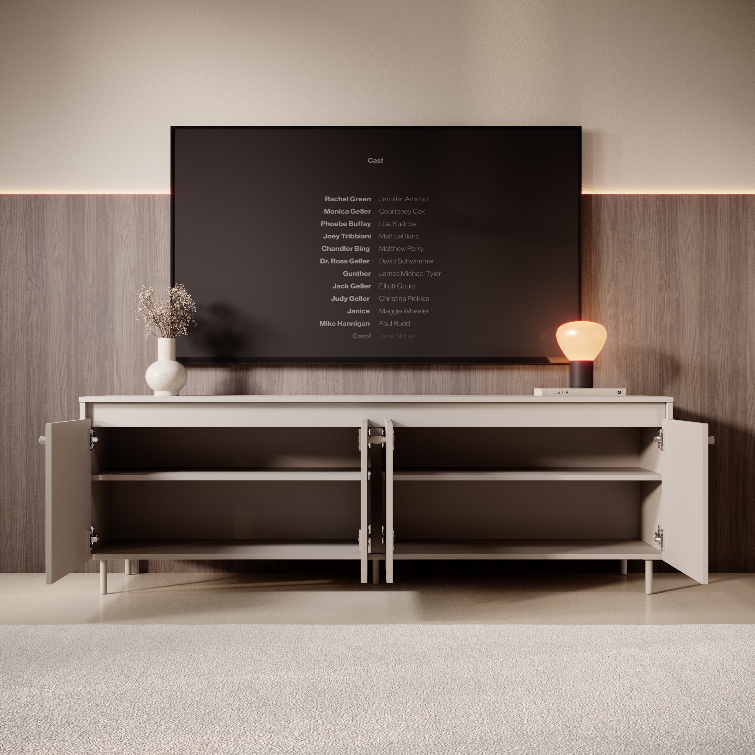Tiloire - TV-Meubel - Beige - 167x40x56 cm
