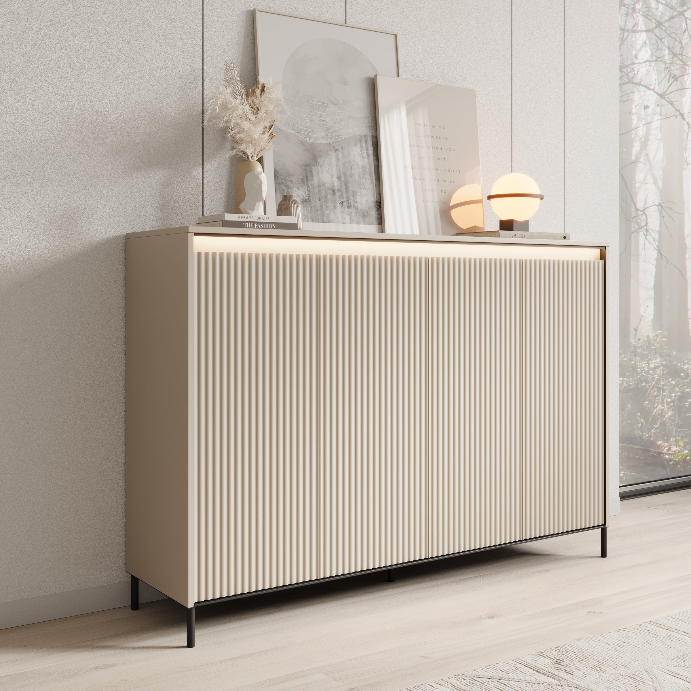 Timoteo - Dressoir - Beige - 152x40x105 cm