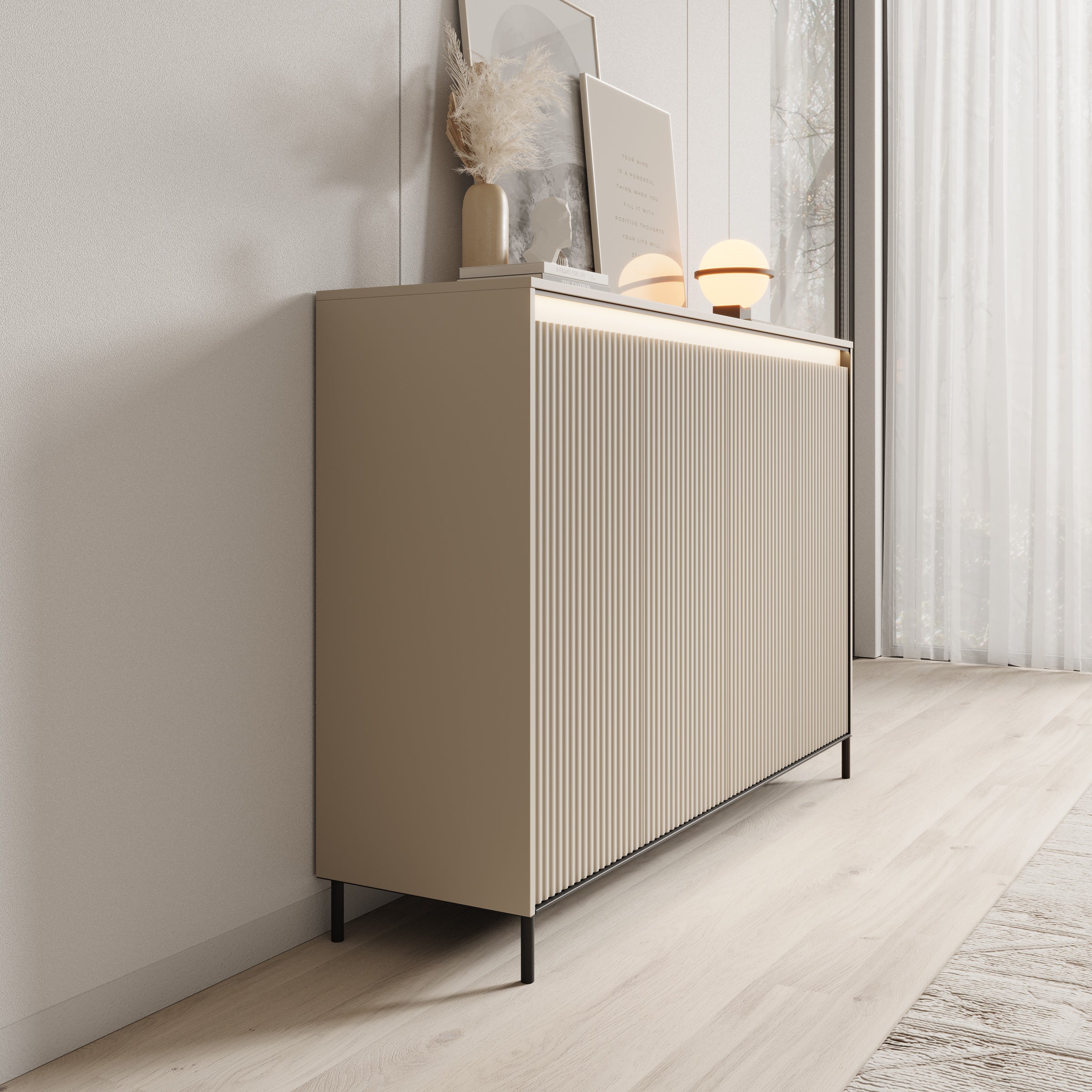 Timoteo - Dressoir - Beige - 152x40x105 cm