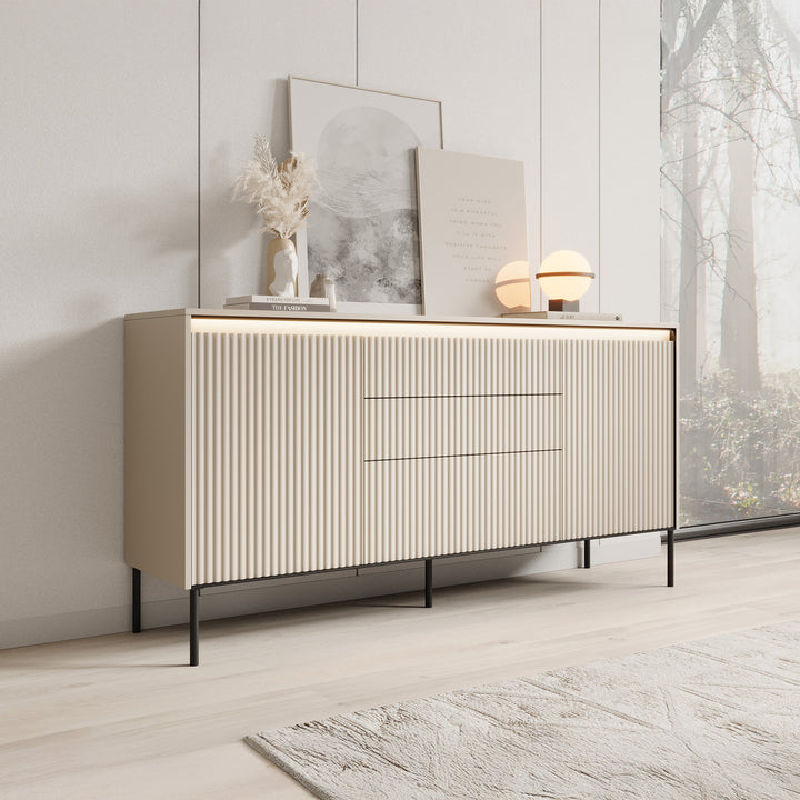 Timoteo - Dressoir - Beige - 166x40x83 cm