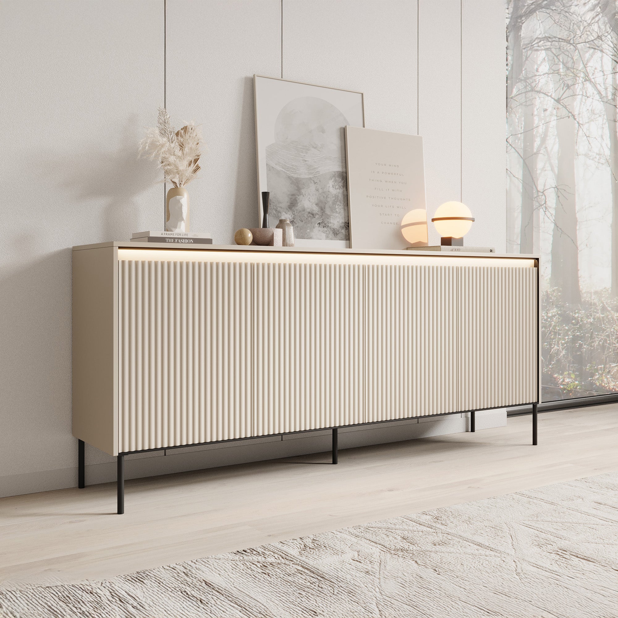 Timoteo - Dressoir - Beige - 193x40x83 cm