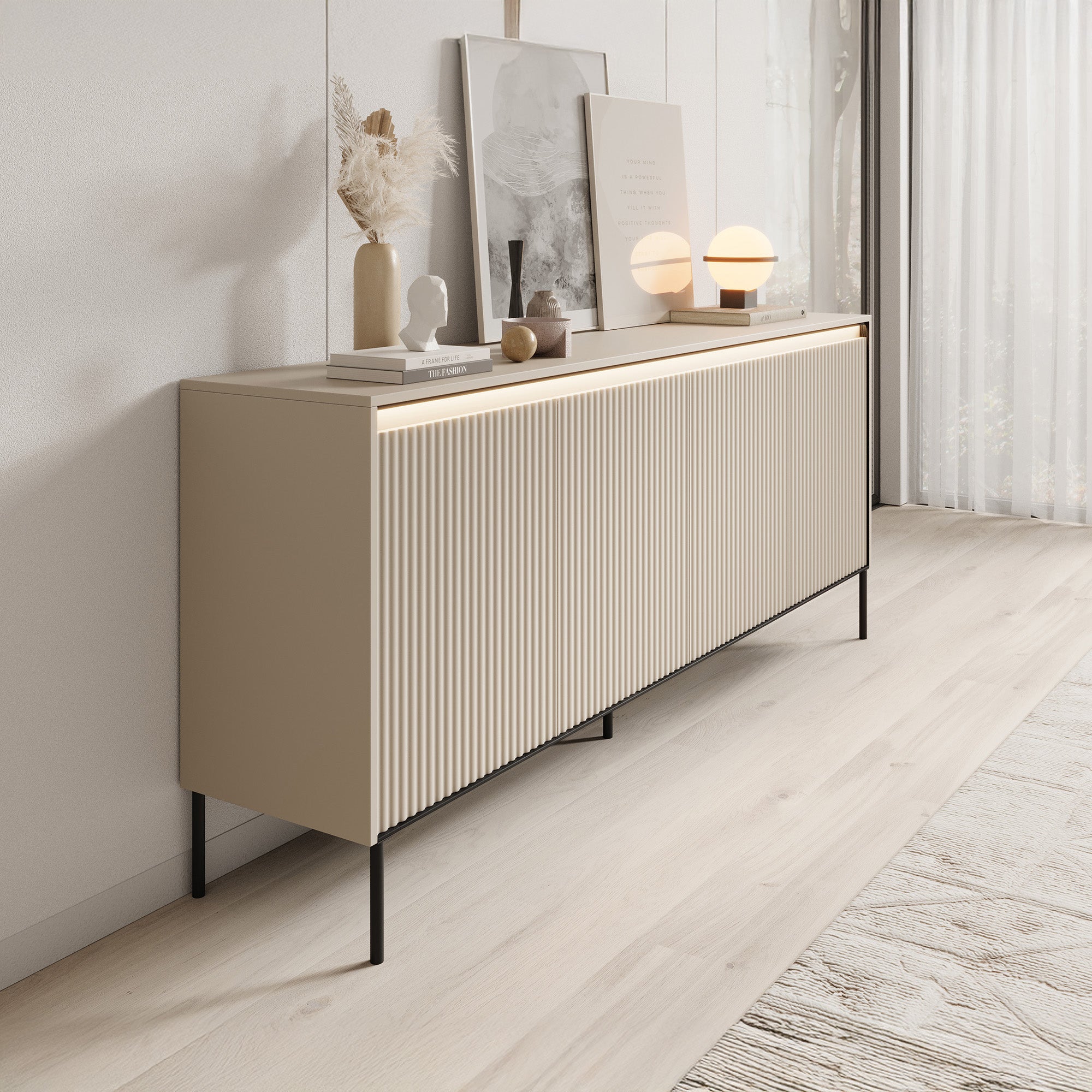 Timoteo - Dressoir - Beige - 193x40x83 cm