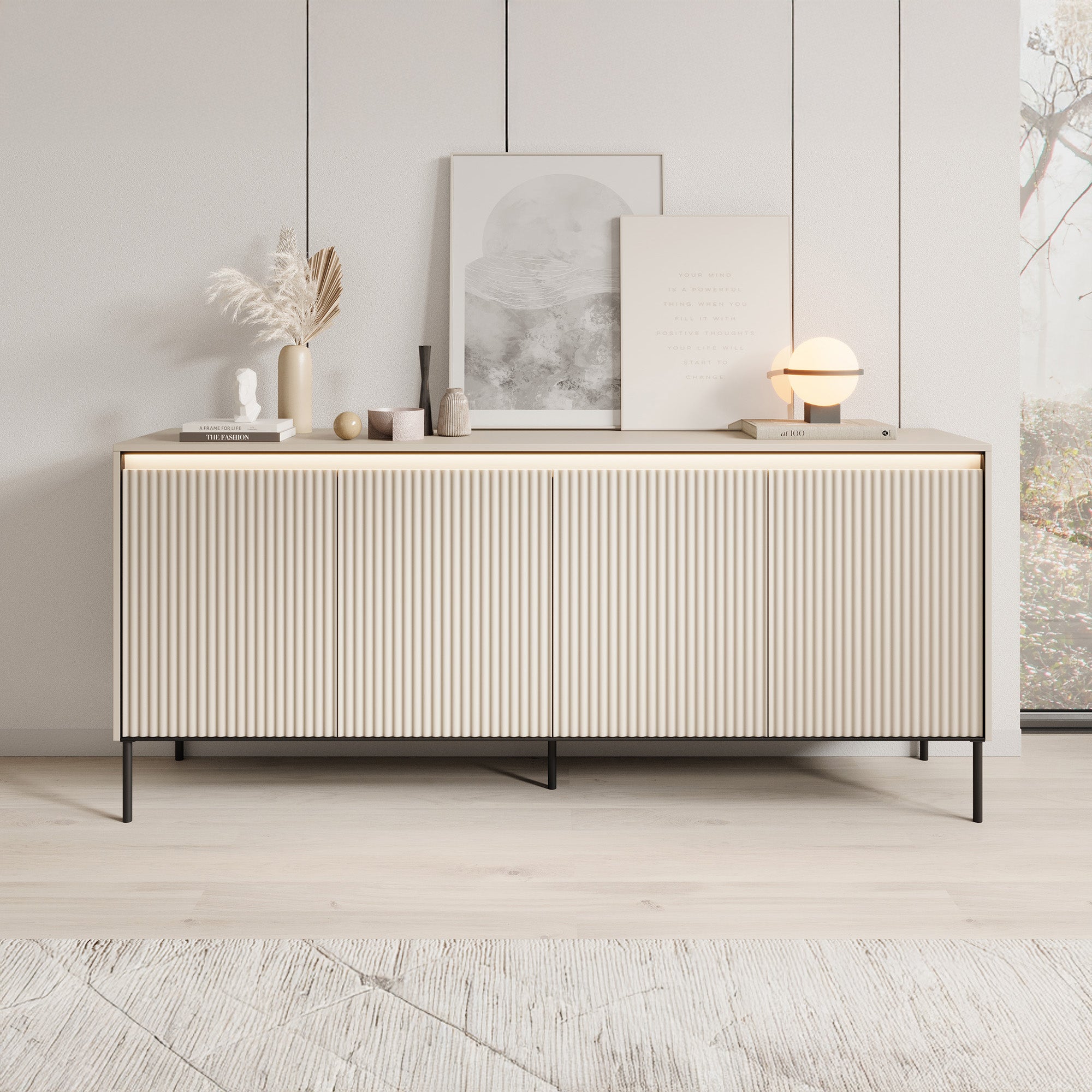 Timoteo - Dressoir - Beige - 193x40x83 cm