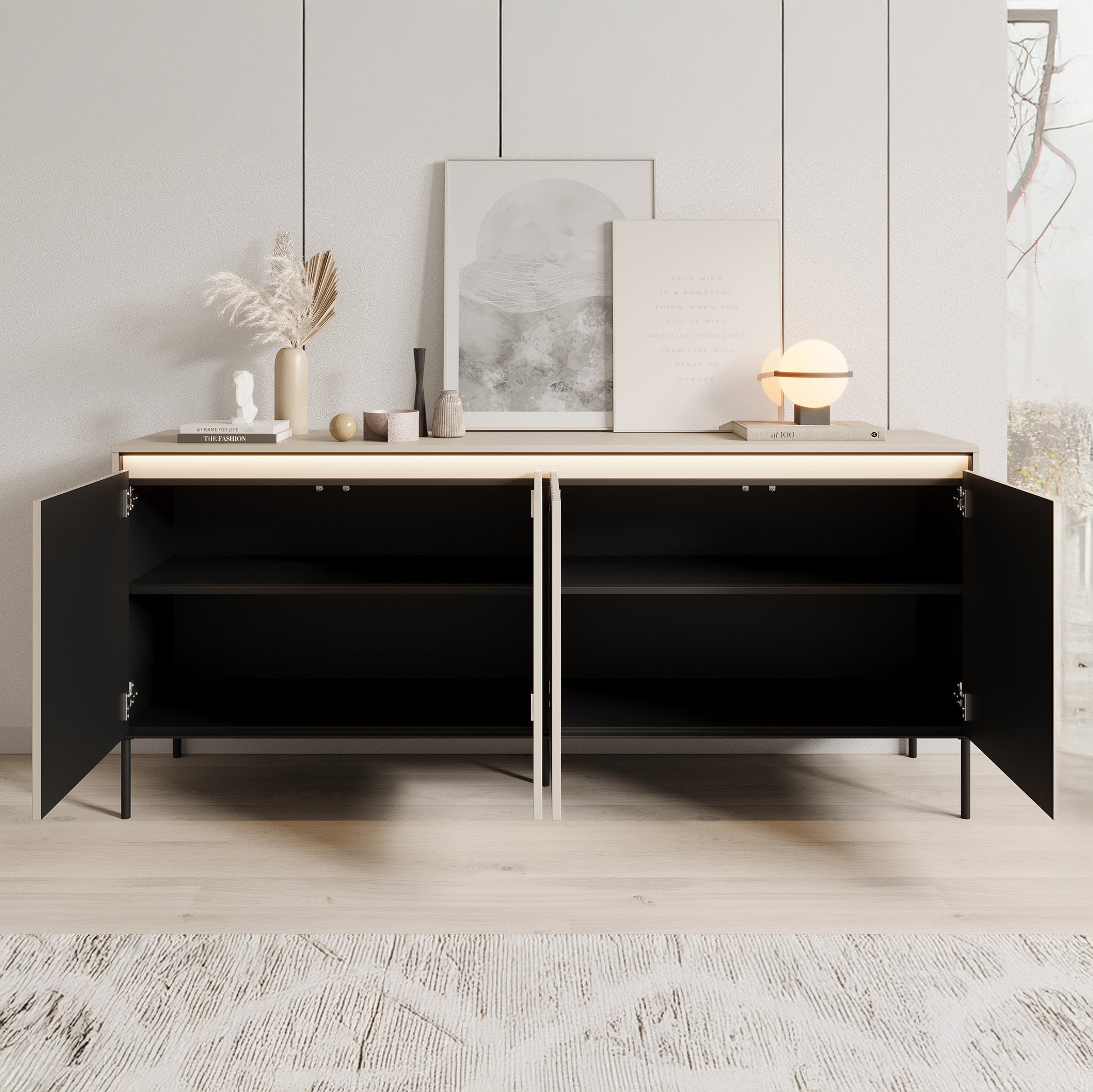 Timoteo - Dressoir - Beige - 193x40x83 cm