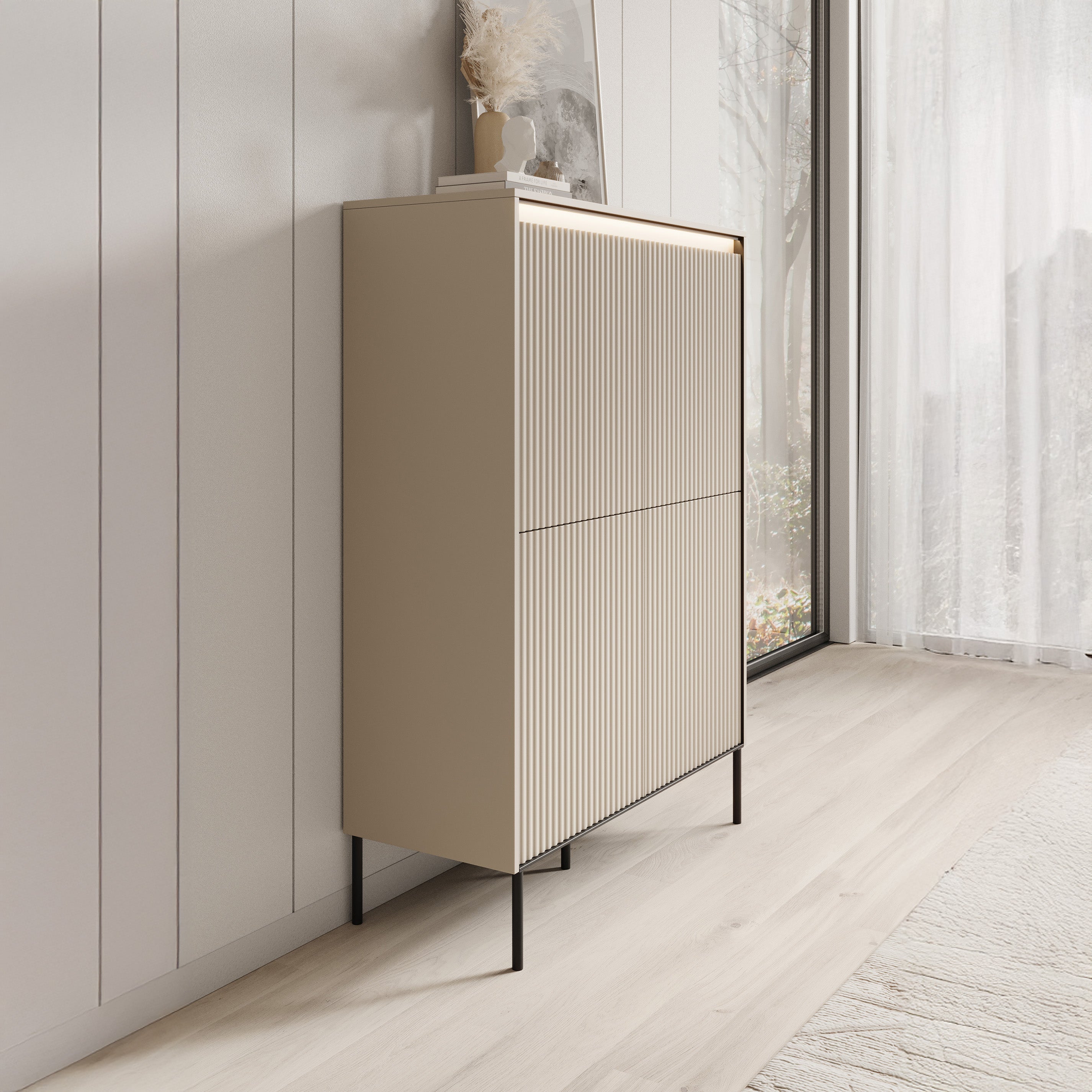 Timoteo - Dressoir - Beige - 98x40x140 cm
