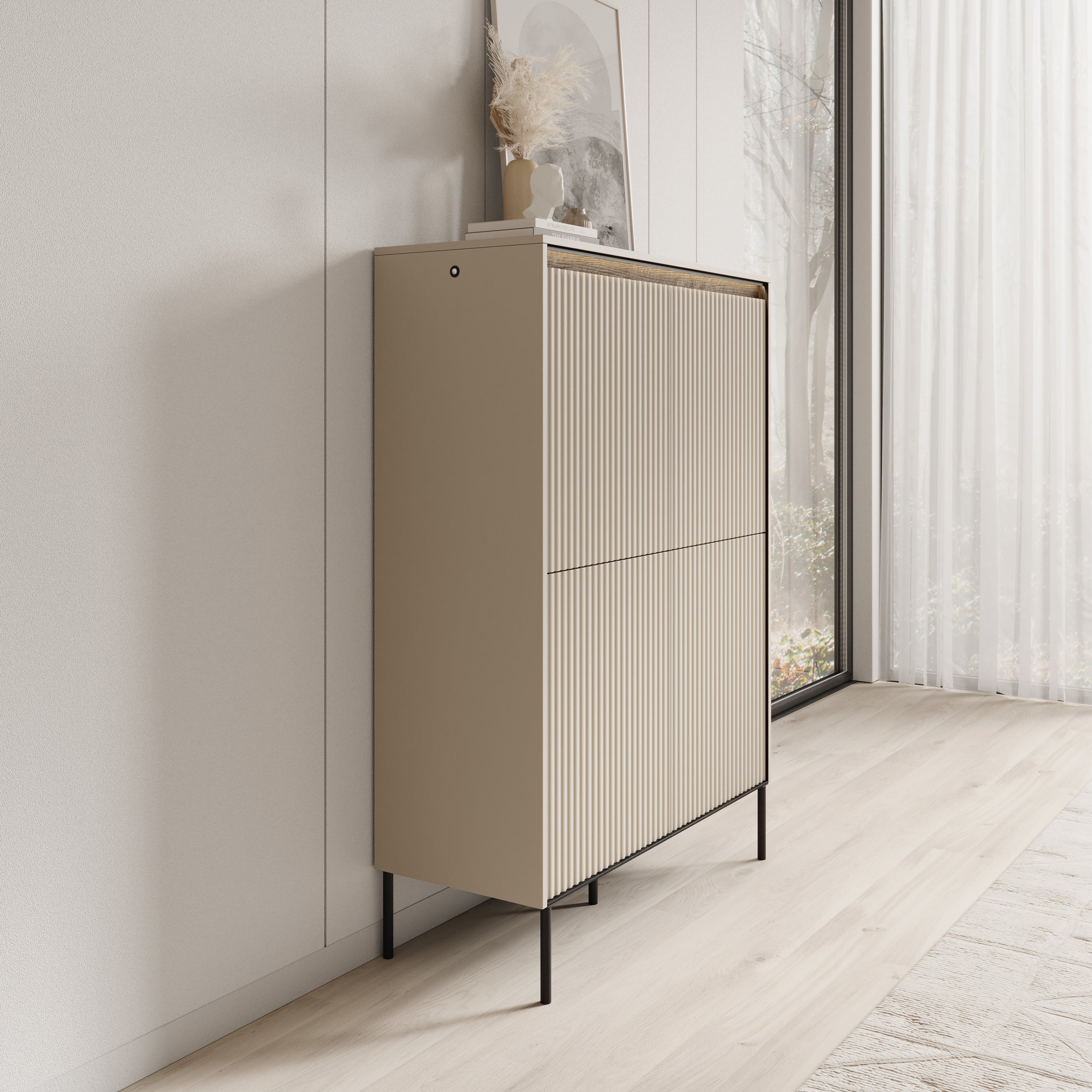 Timoteo - Dressoir - Beige - 98x40x140 cm