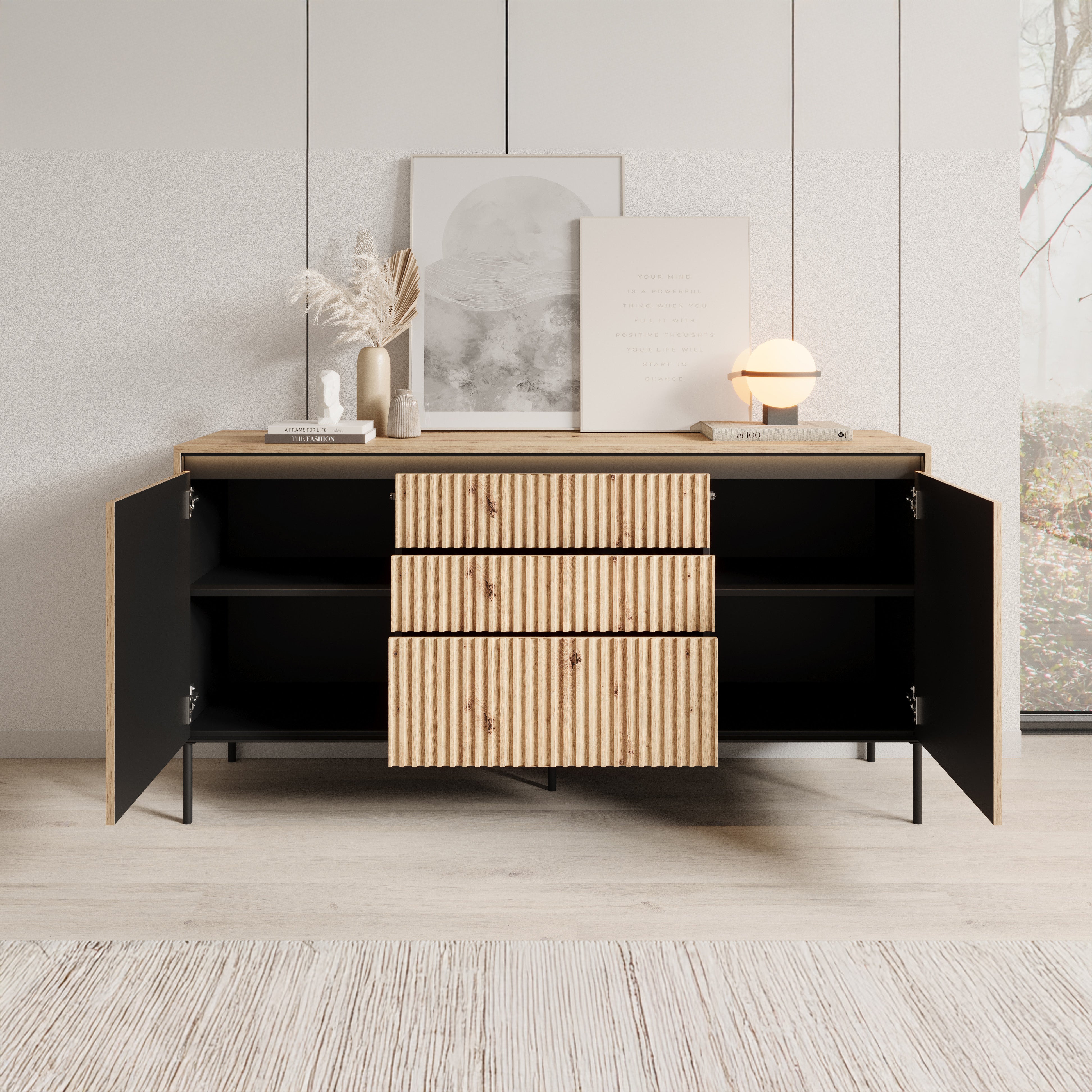 Timoteo - Dressoir - Eiken - 166x40x83 cm