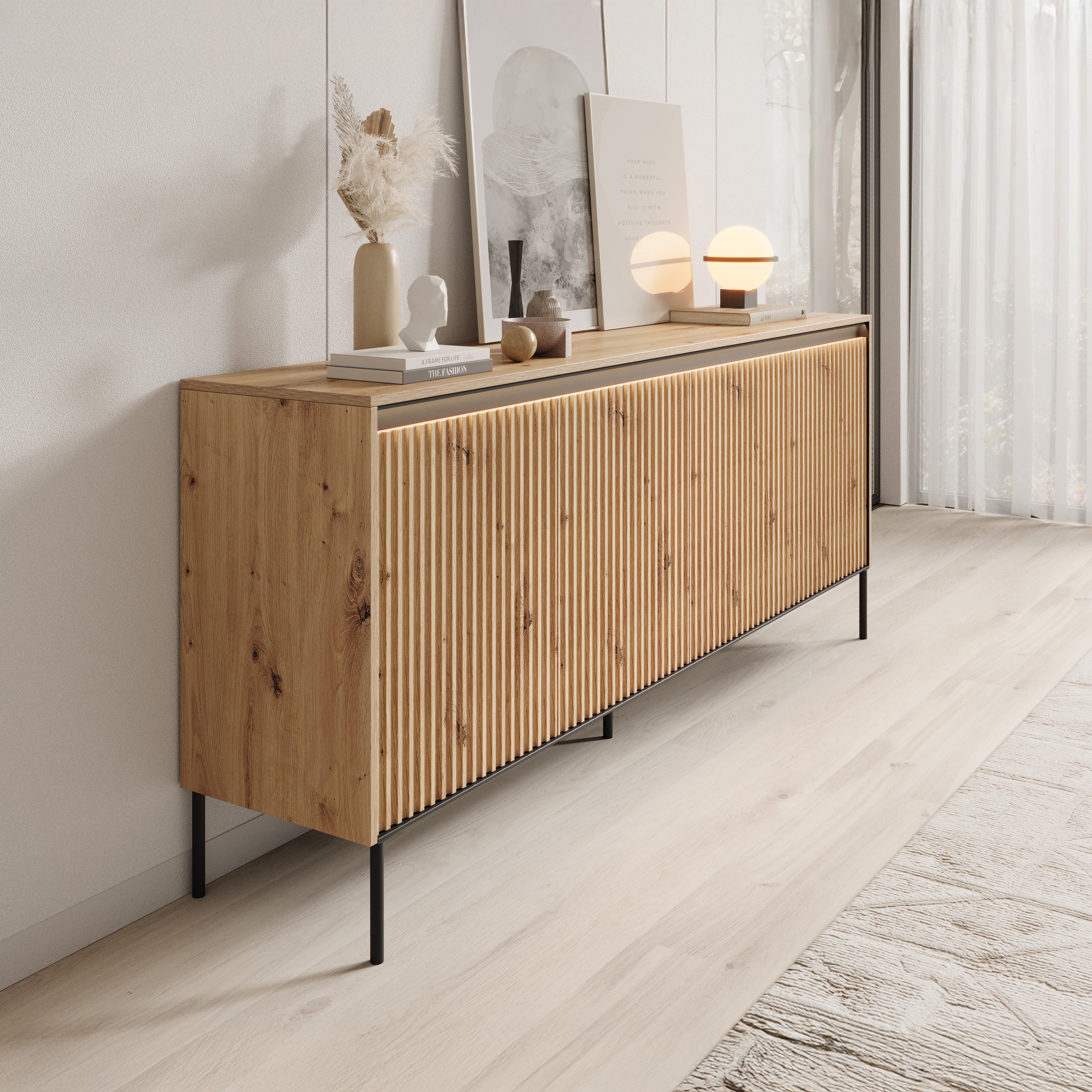 Timoteo - Dressoir - Eiken - 193x40x83 cm
