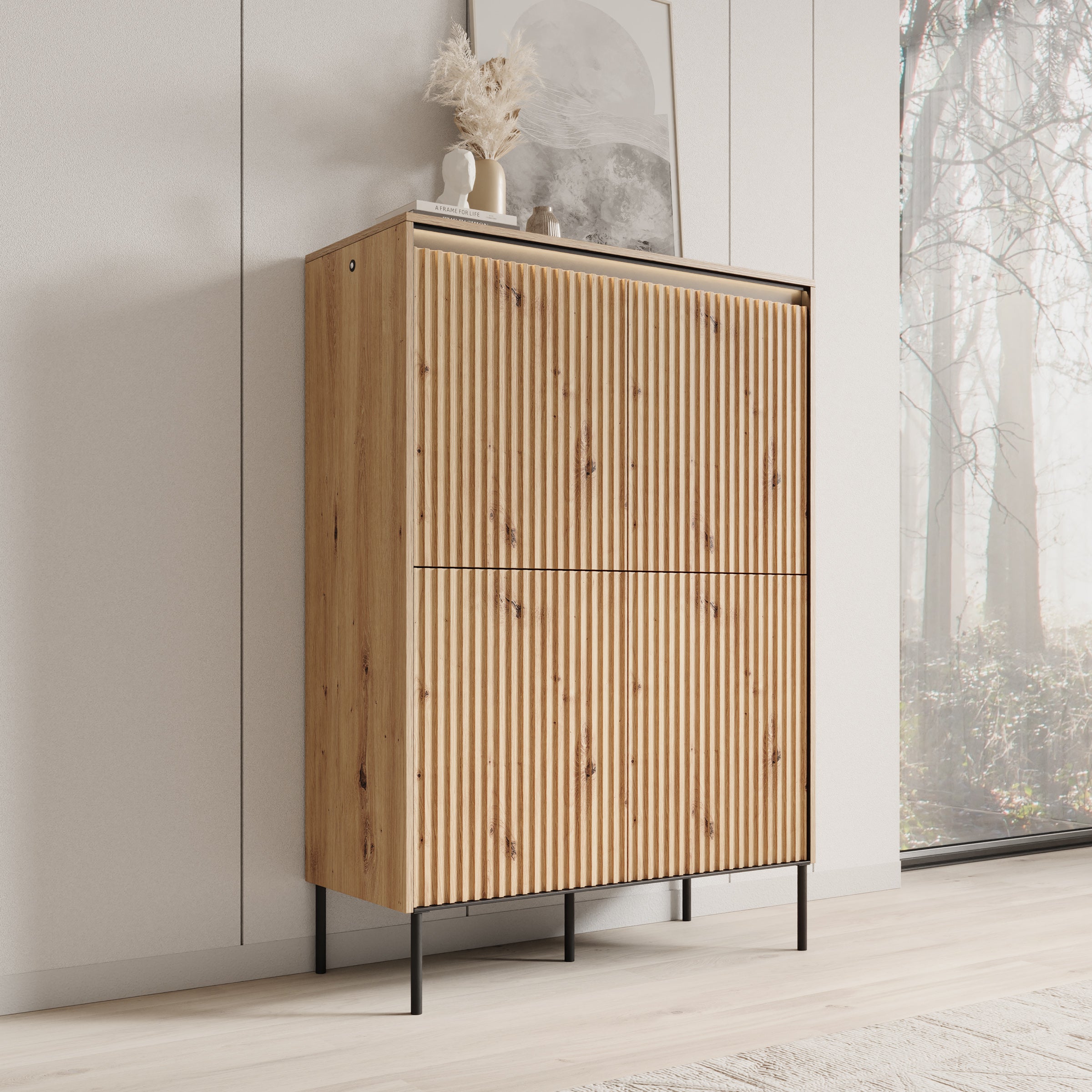 Timoteo - Dressoir - Eiken - 98x40x140 cm