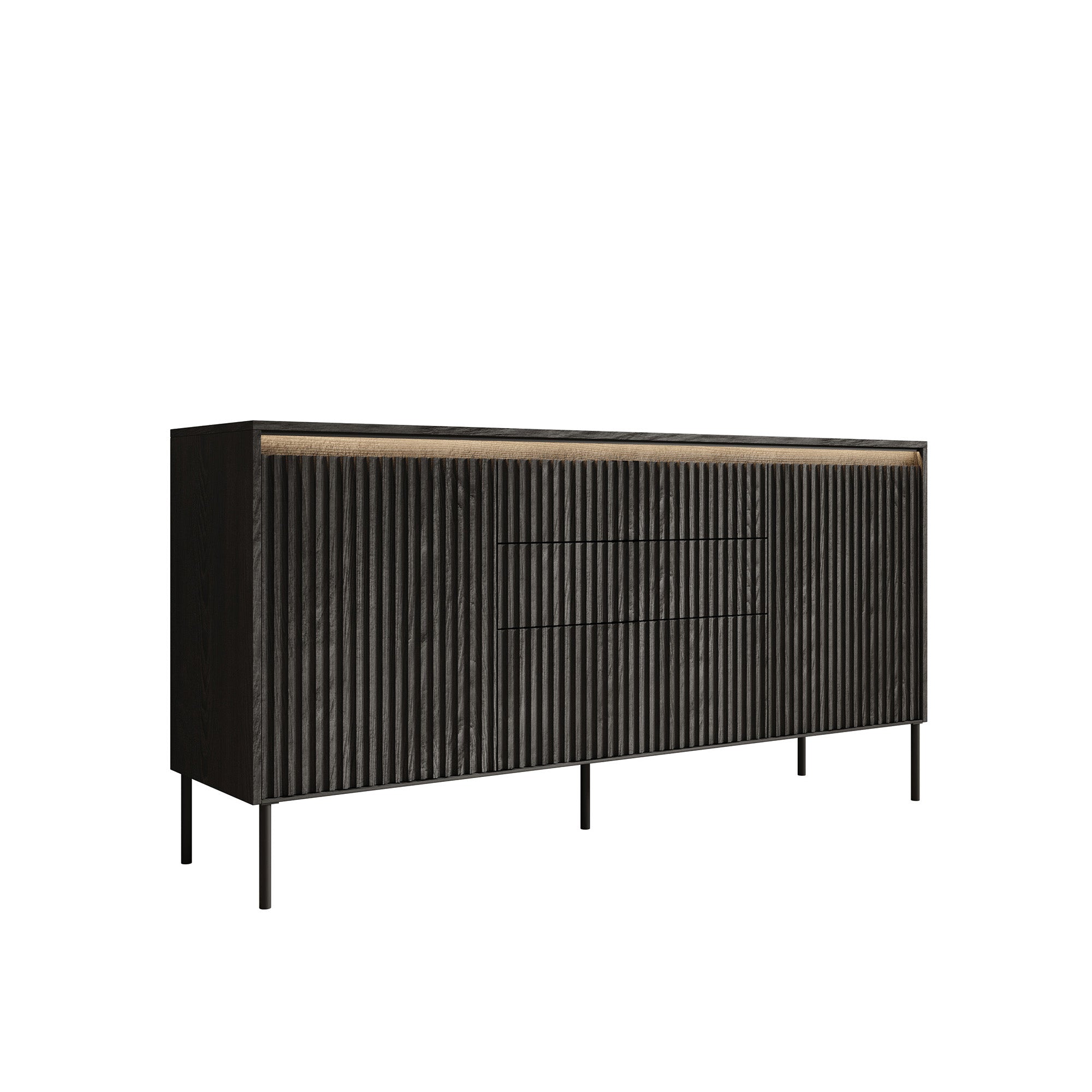 Timoteo - Dressoir - Zwart - 166x40x83 cm