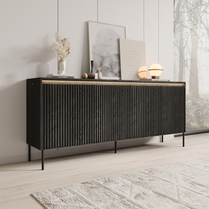 Timoteo - Dressoir - Zwart - 193x40x83 cm