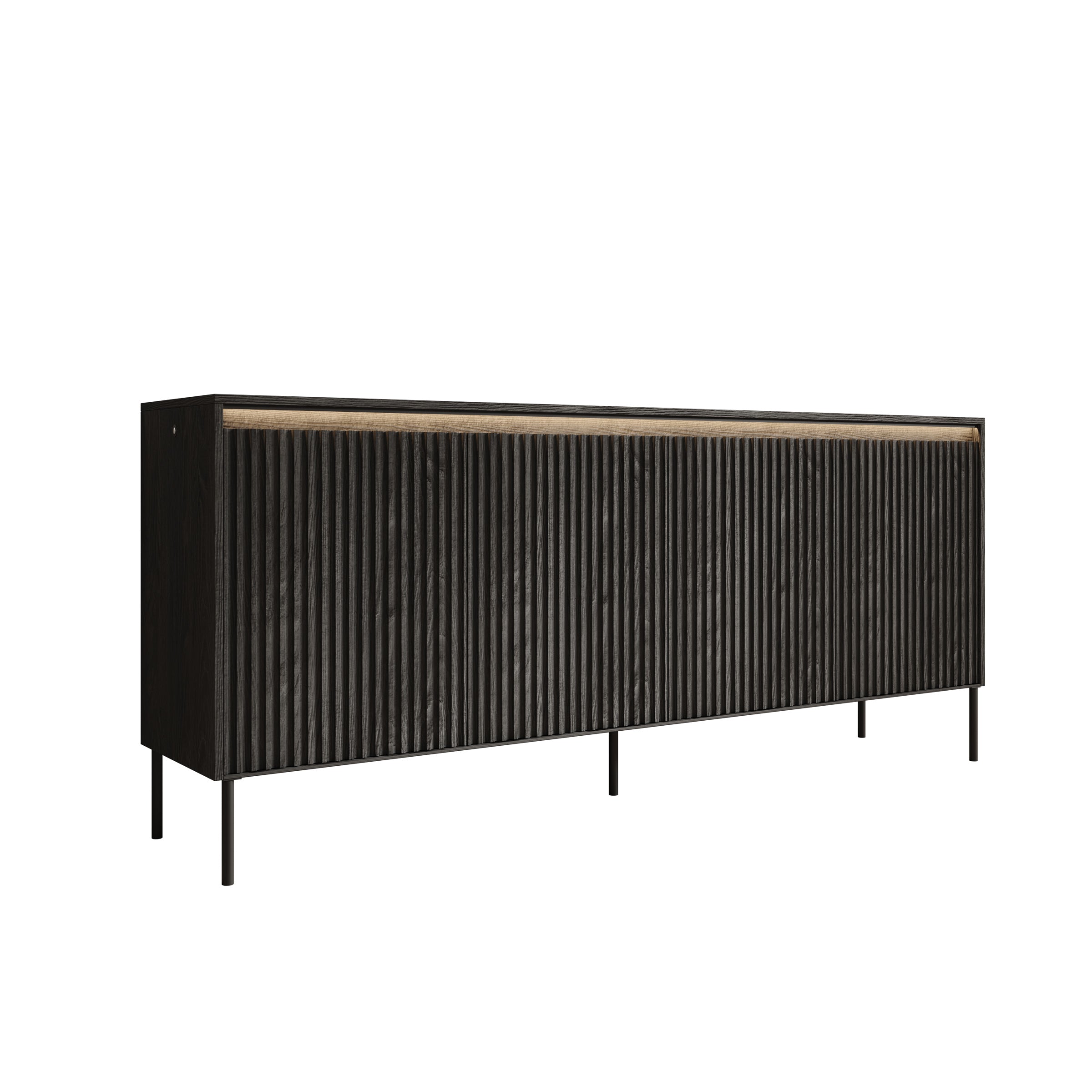 Timoteo - Dressoir - Zwart - 193x40x83 cm