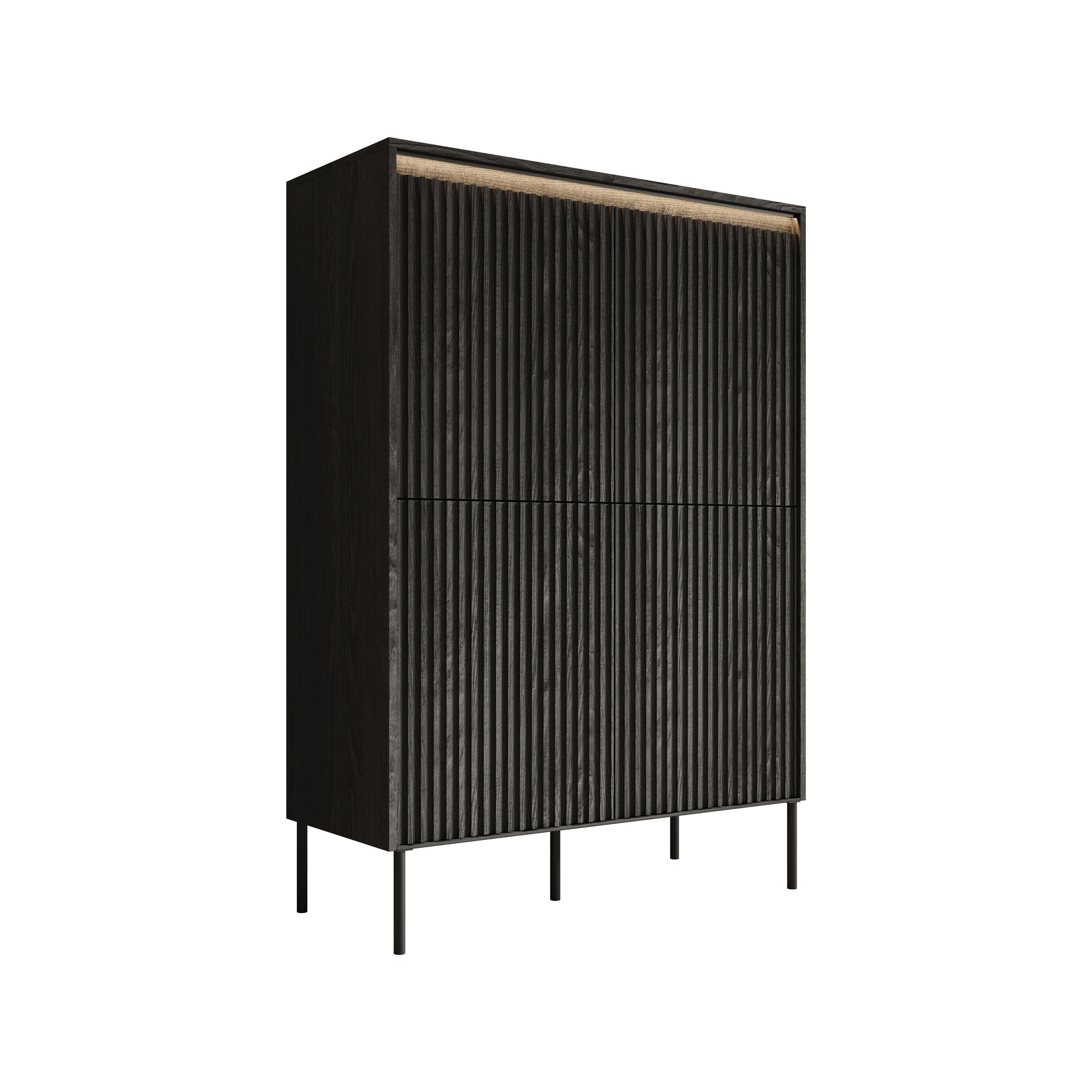 Timoteo - Dressoir - Zwart - 98x40x140 cm