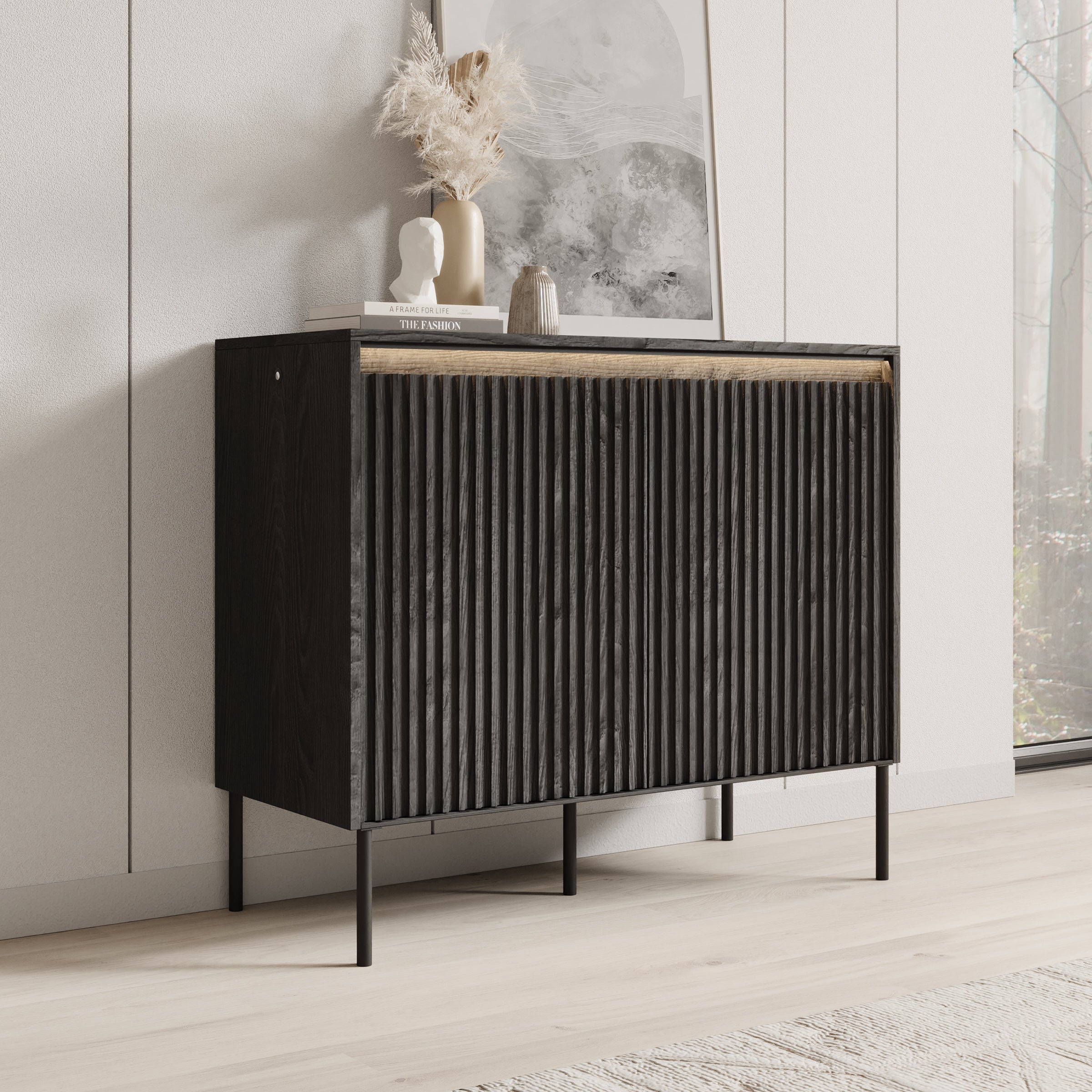 Timoteo - Dressoir - Zwart - 98x40x83 cm