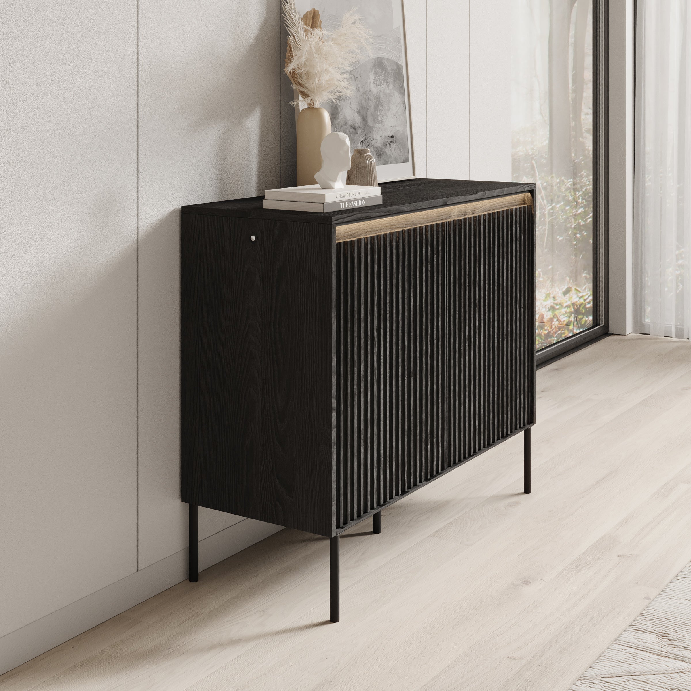 Timoteo - Dressoir - Zwart - 98x40x83 cm