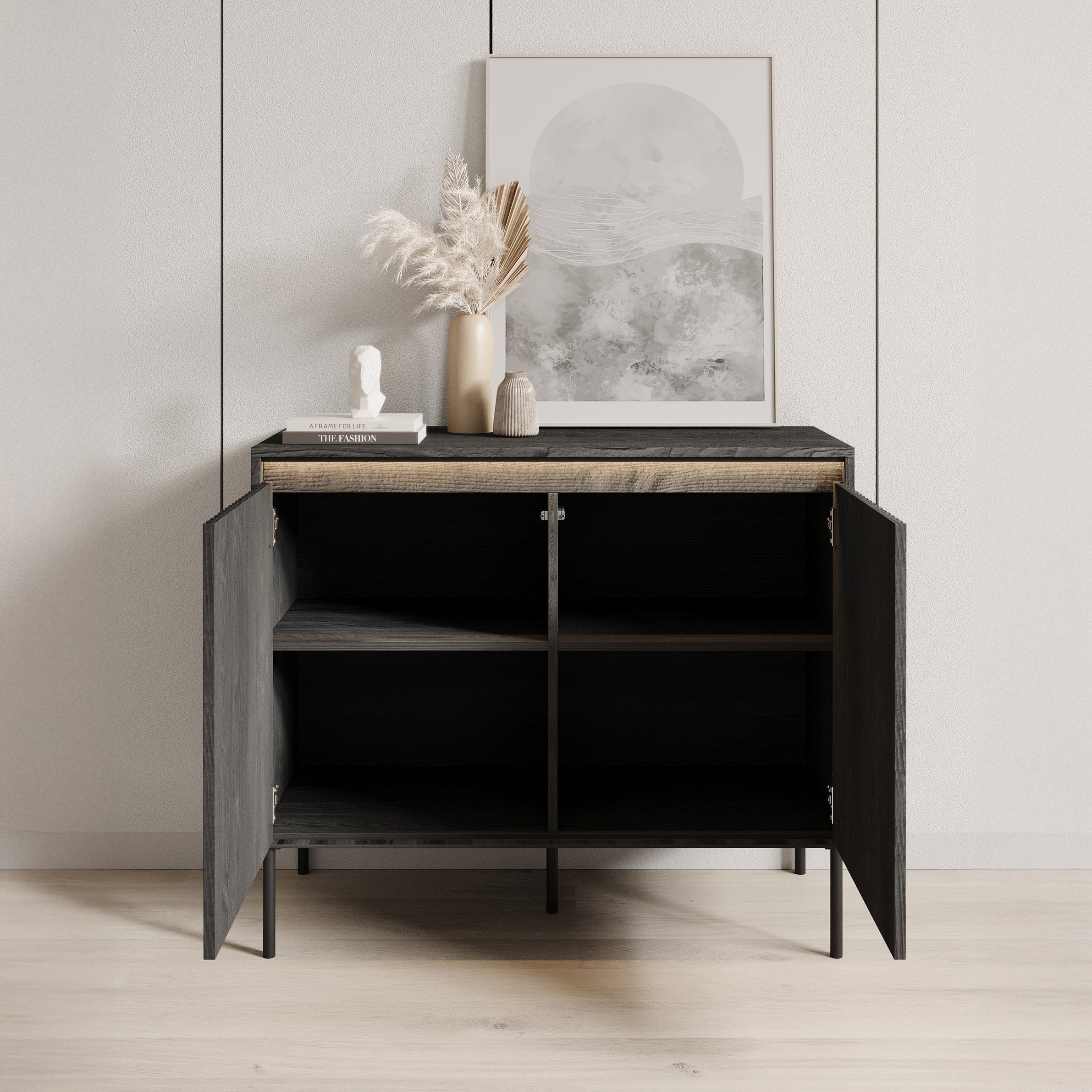Timoteo - Dressoir - Zwart - 98x40x83 cm