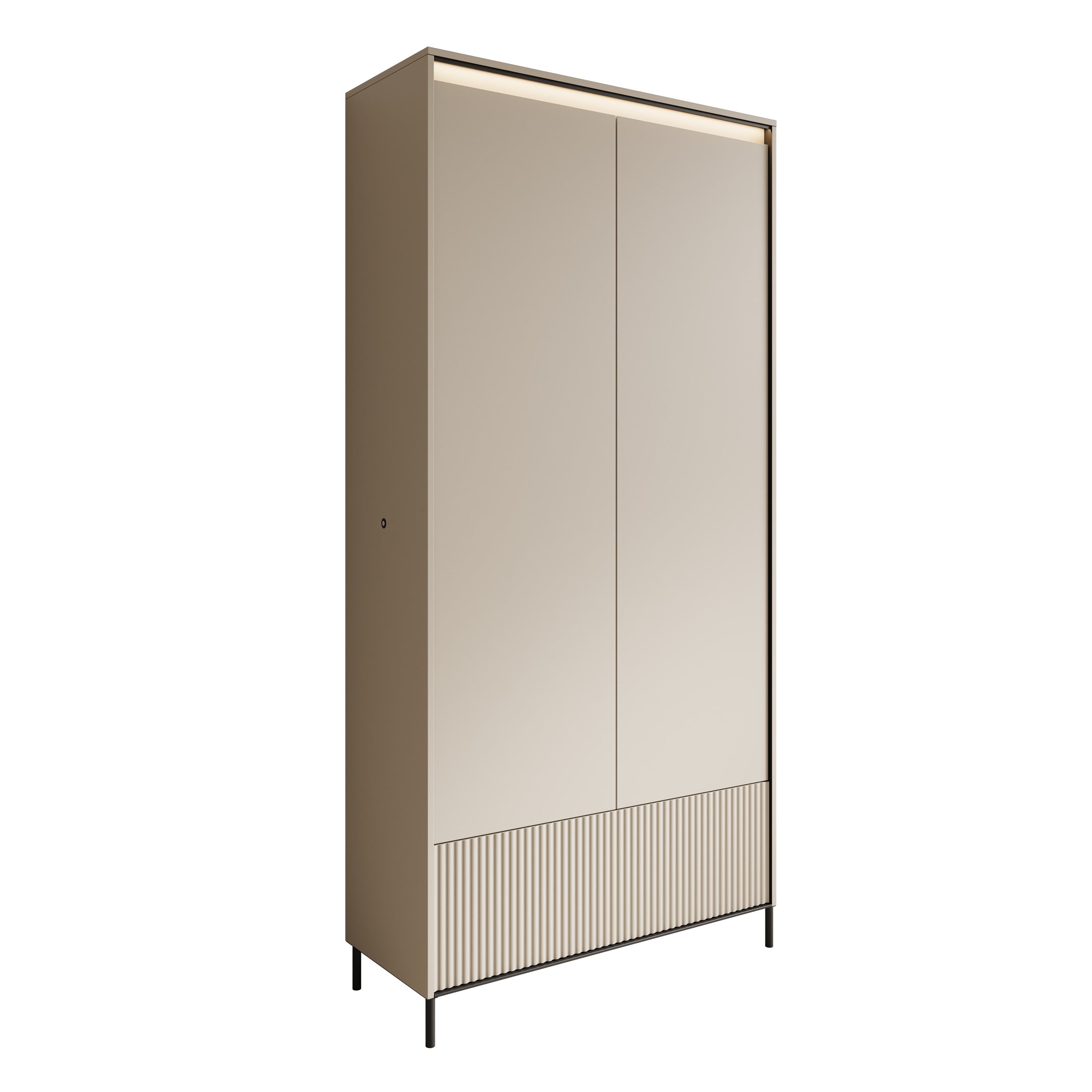 Timoteo - Kledingkast met 2 deuren - Beige - 101x40x210 cm