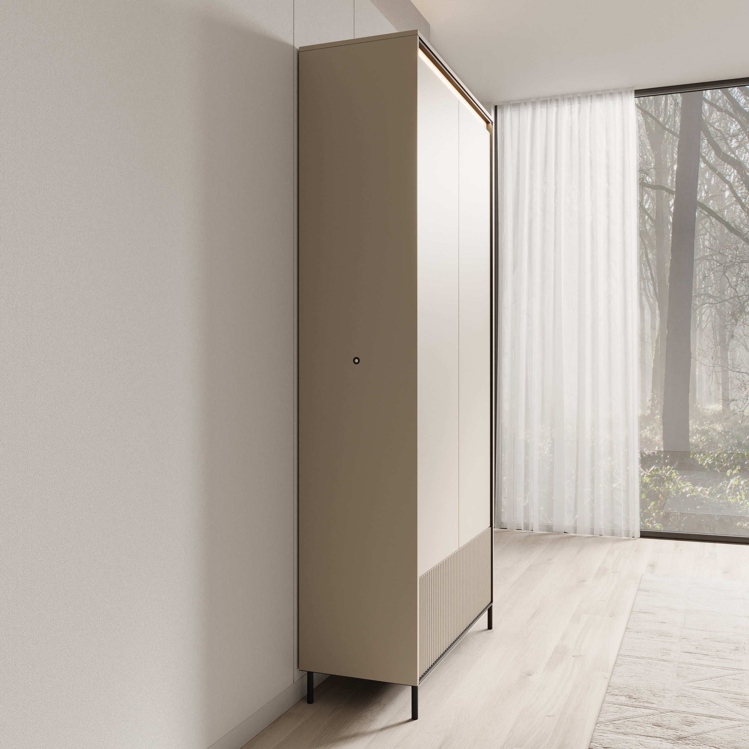 Timoteo - Kledingkast met 2 deuren - Beige - 101x40x210 cm