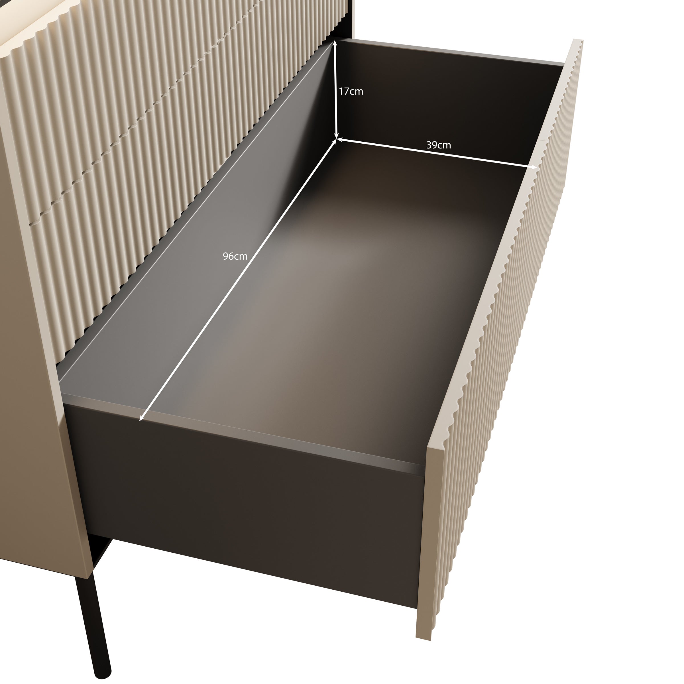 Timoteo - Ladekast - Beige - 104x47x83 cm