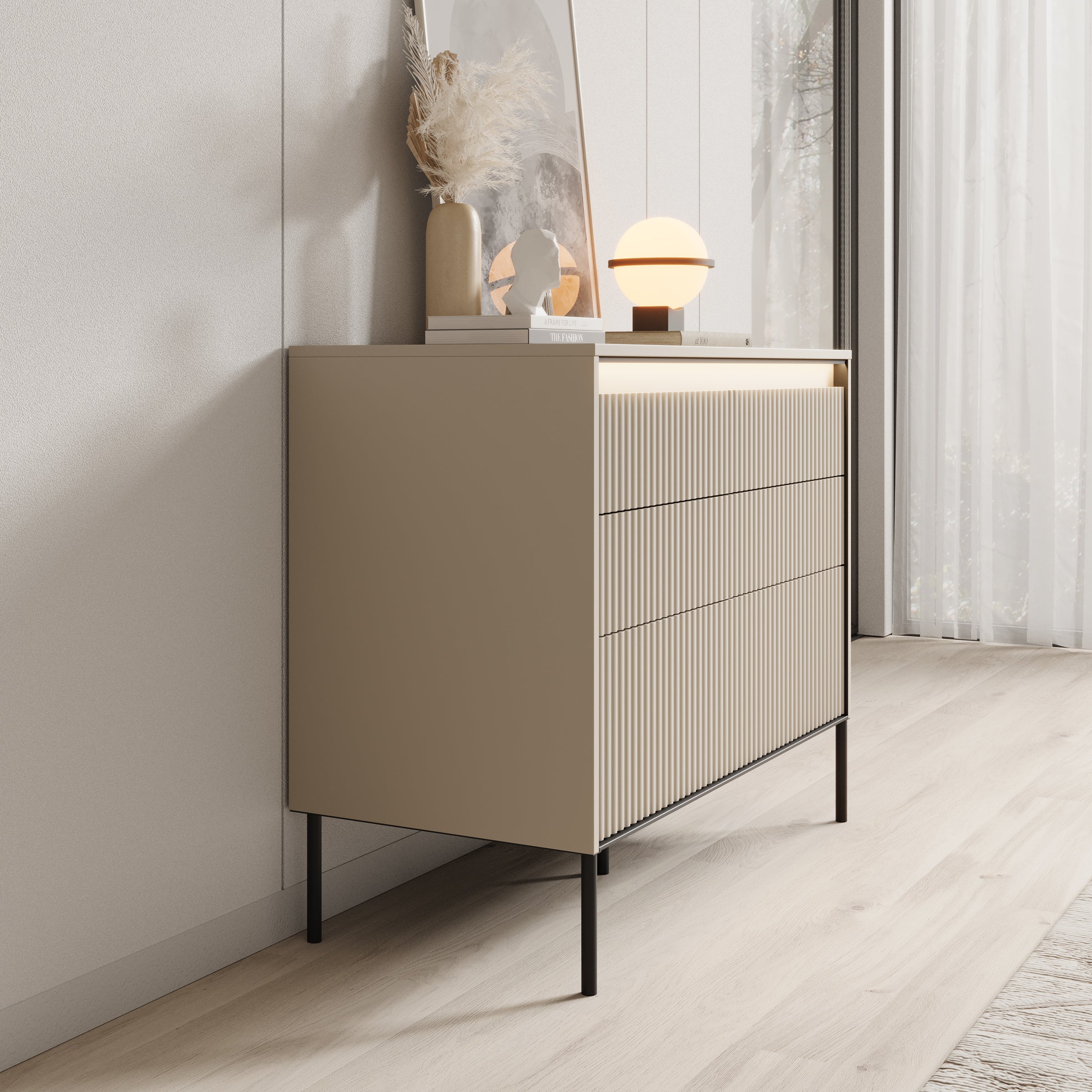 Timoteo - Ladekast - Beige - 104x47x83 cm