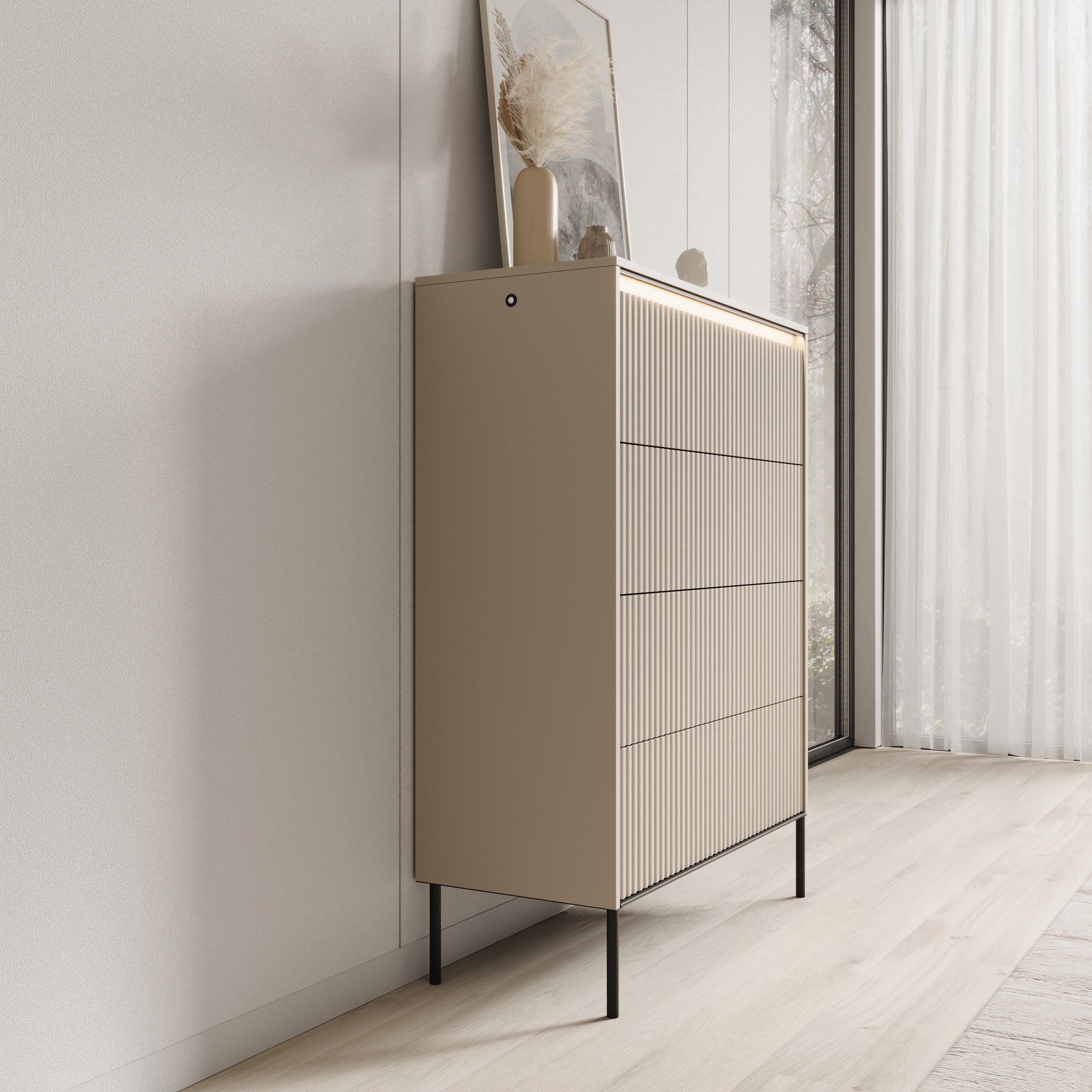 Timoteo - Ladekast - Beige - 93x47x125 cm