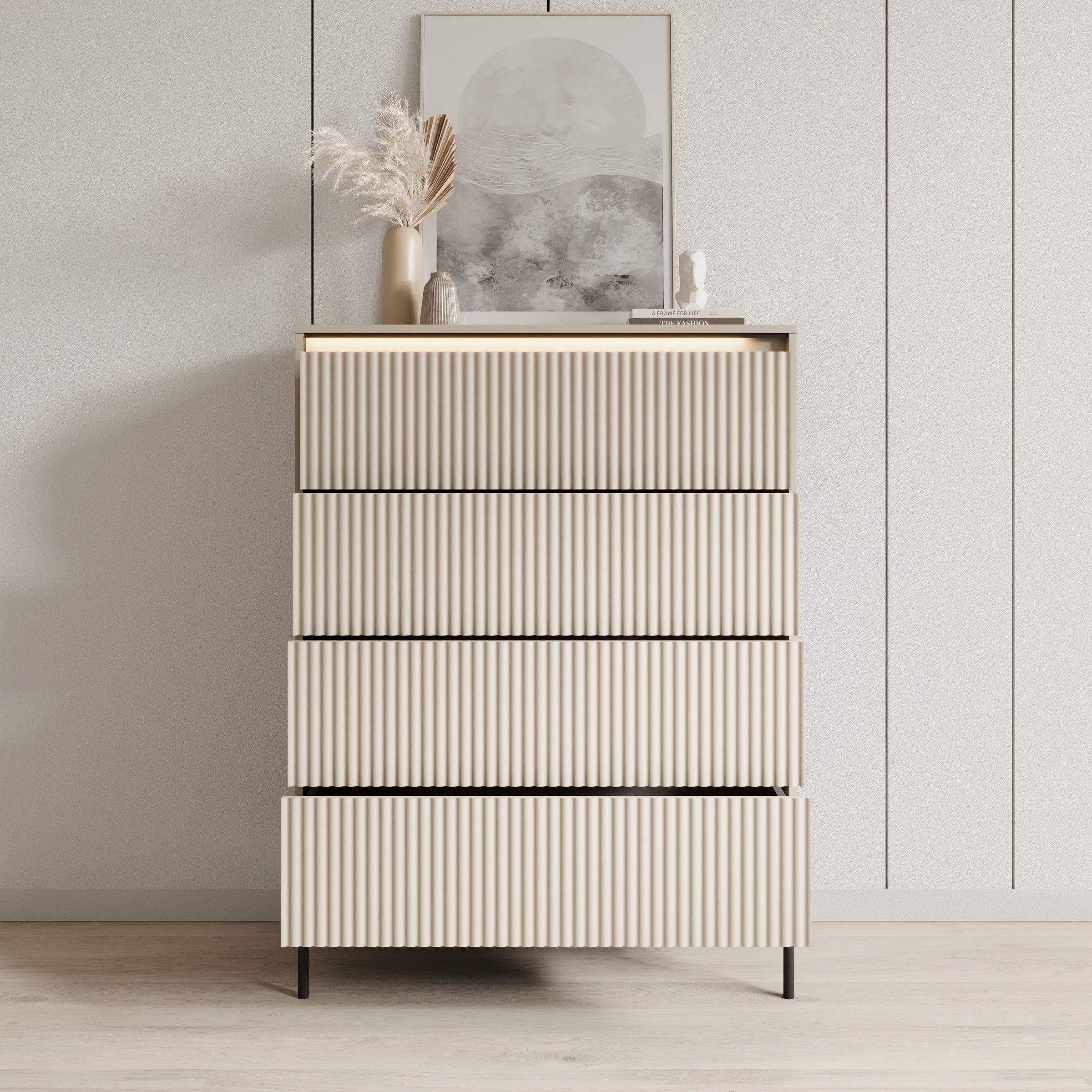 Timoteo - Ladekast - Beige - 93x47x125 cm