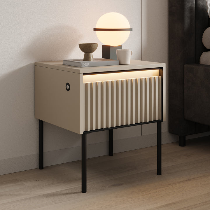 Timoteo - Nachtkastje - Beige - 46x40x50 cm