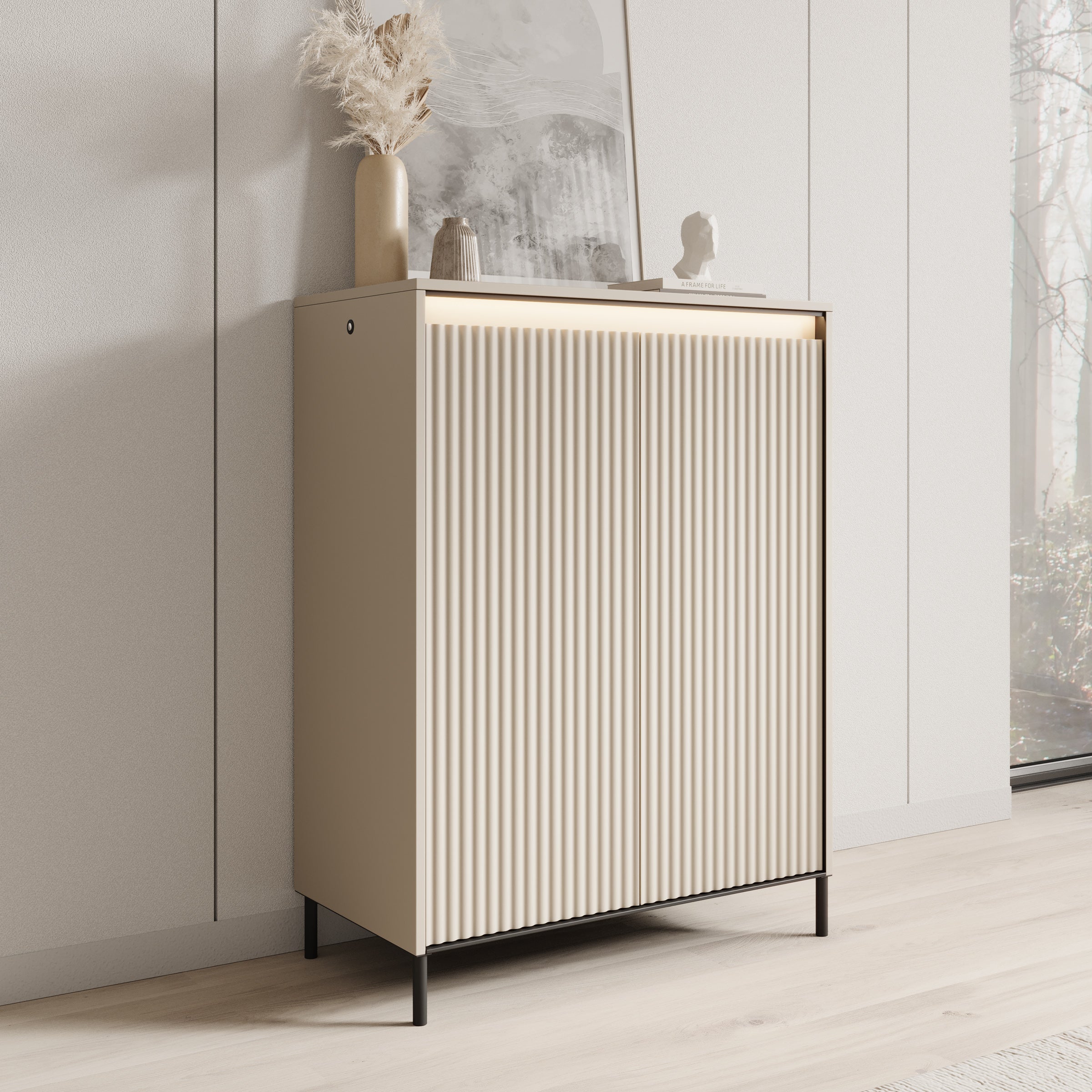 Timoteo - Schoenenkast - Beige - 78x40x105 cm