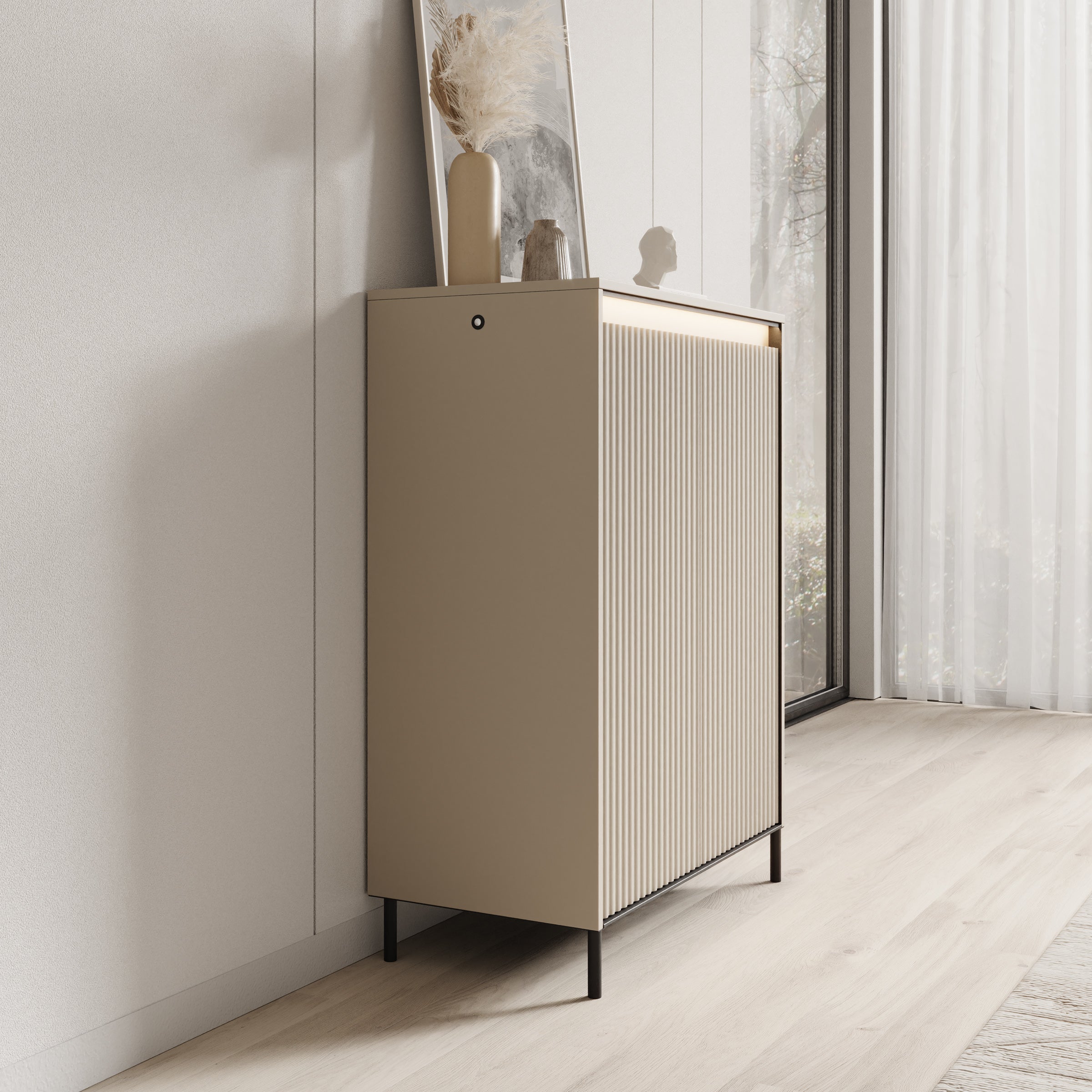 Timoteo - Schoenenkast - Beige - 78x40x105 cm