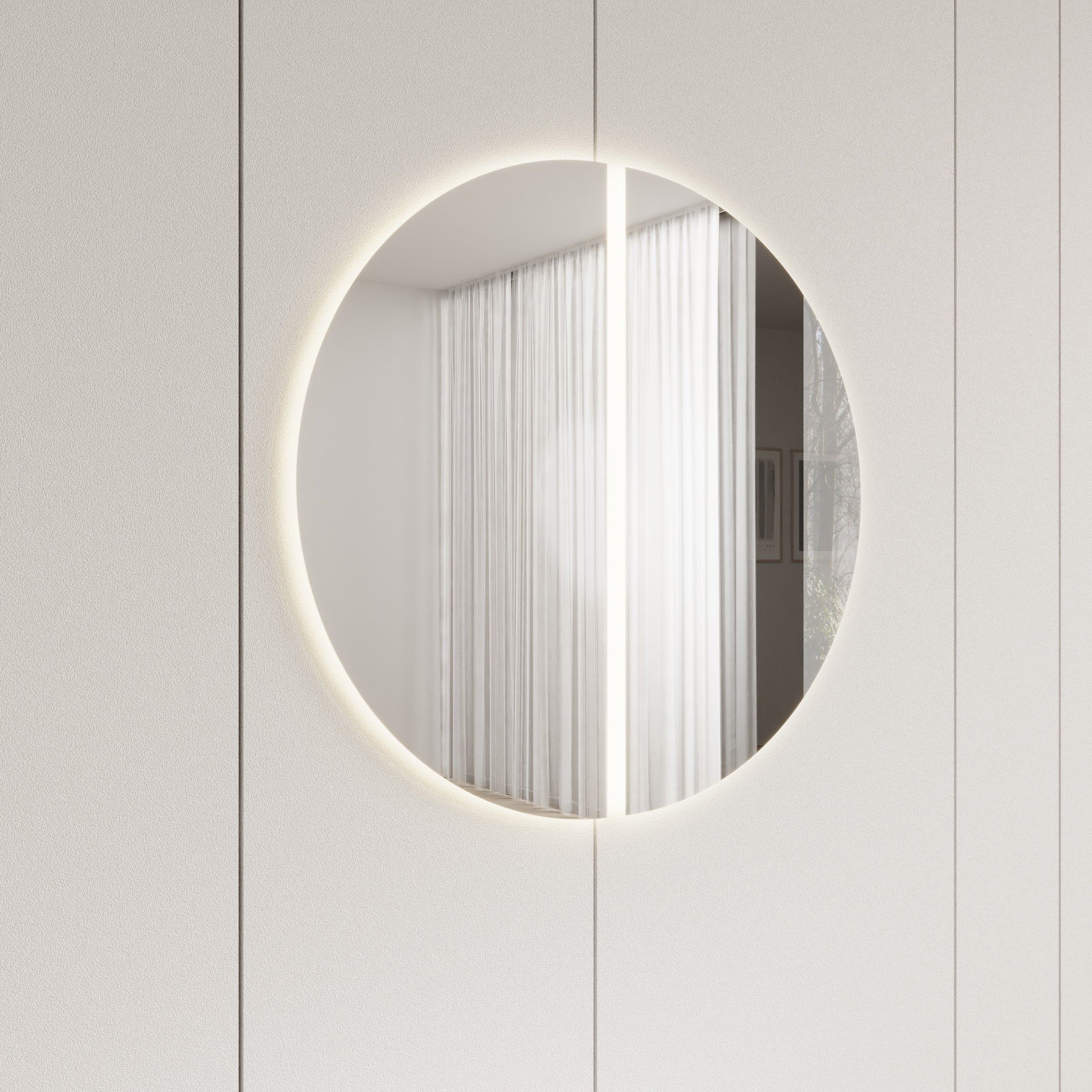 Timoteo - Spiegel met verlichting - Beige - 45x2x90 cm