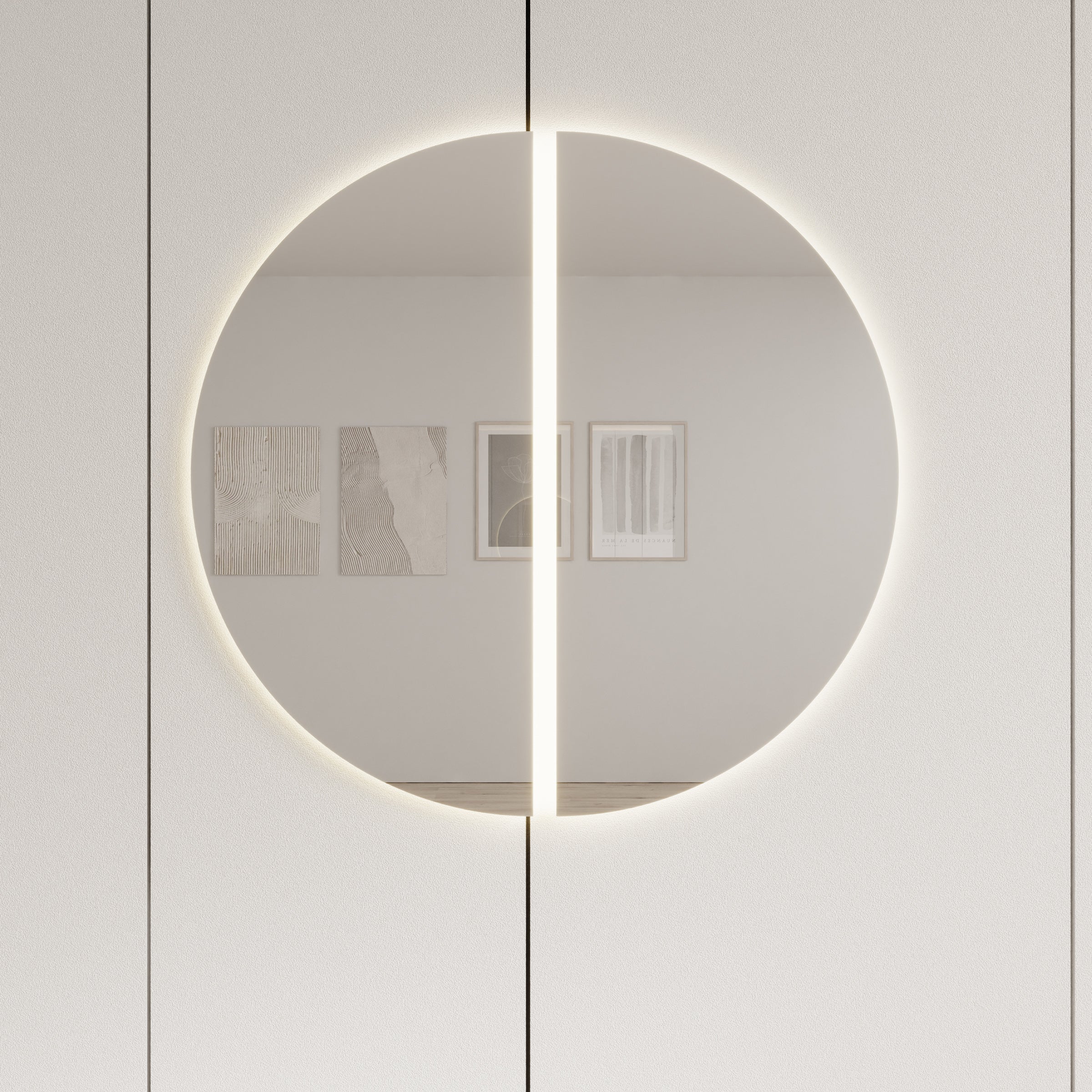 Timoteo - Spiegel met verlichting - Beige - 45x2x90 cm